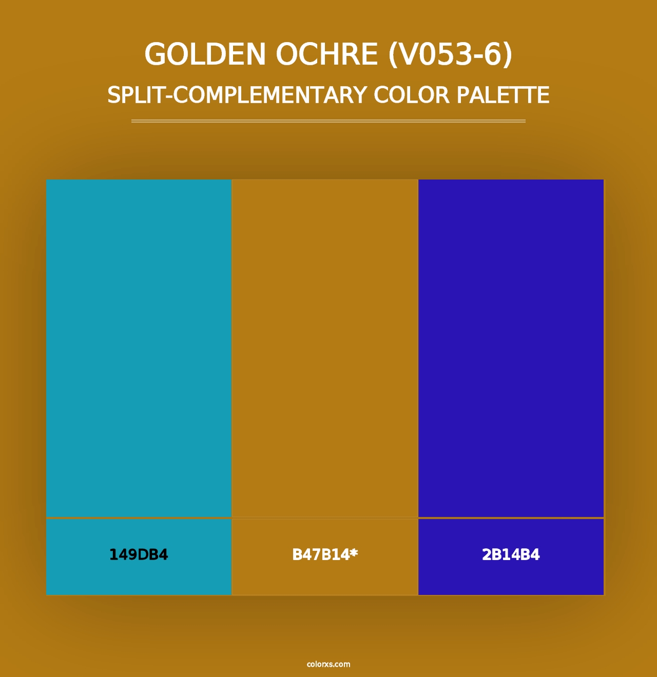 Golden Ochre (V053-6) - Split-Complementary Color Palette