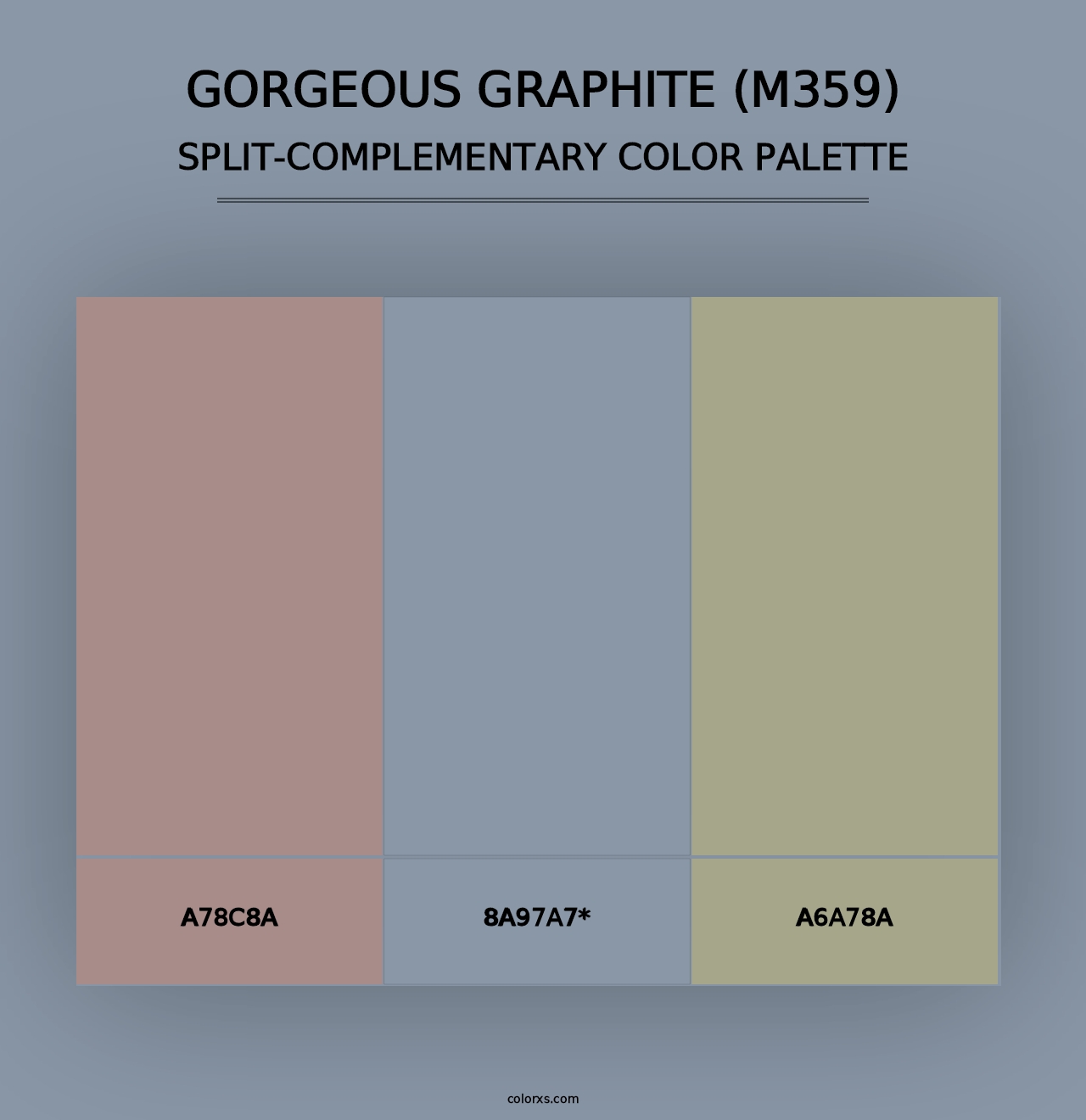 Gorgeous Graphite (M359) - Split-Complementary Color Palette