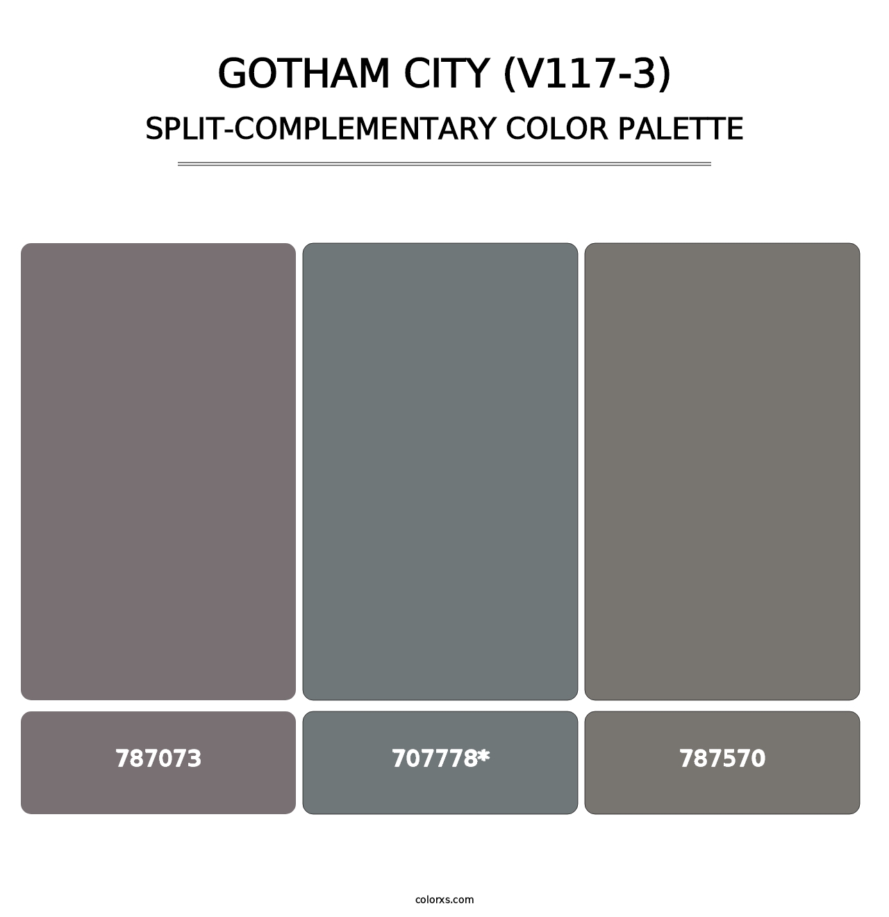 Gotham City (V117-3) - Split-Complementary Color Palette