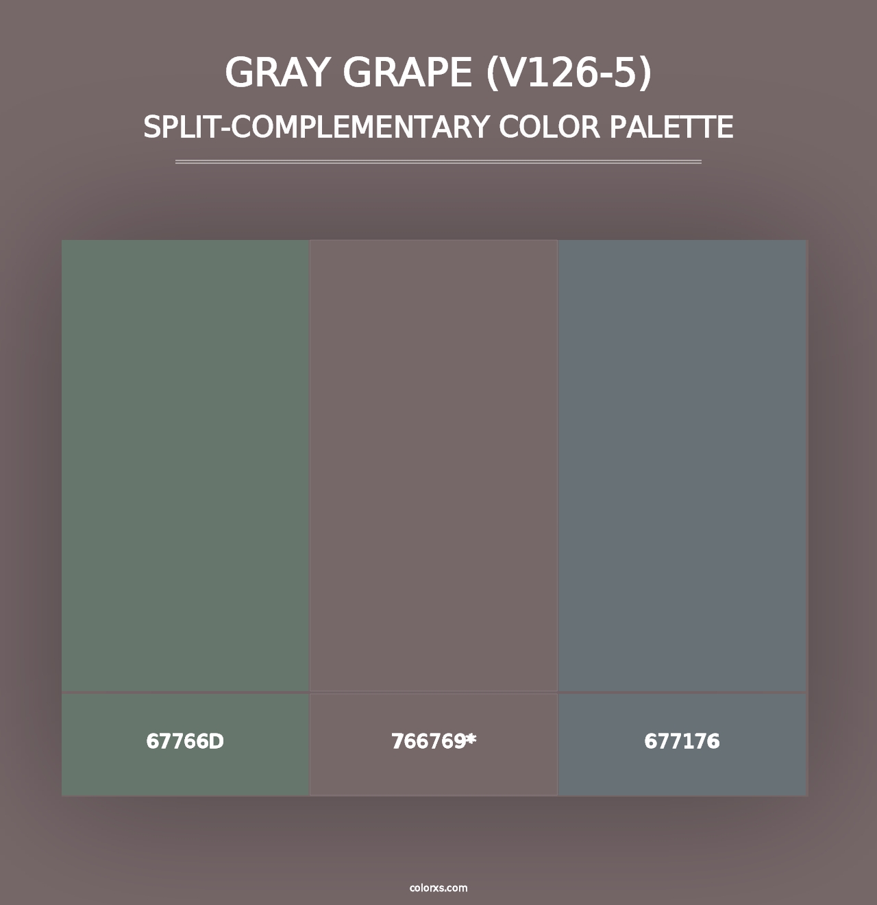 Gray Grape (V126-5) - Split-Complementary Color Palette