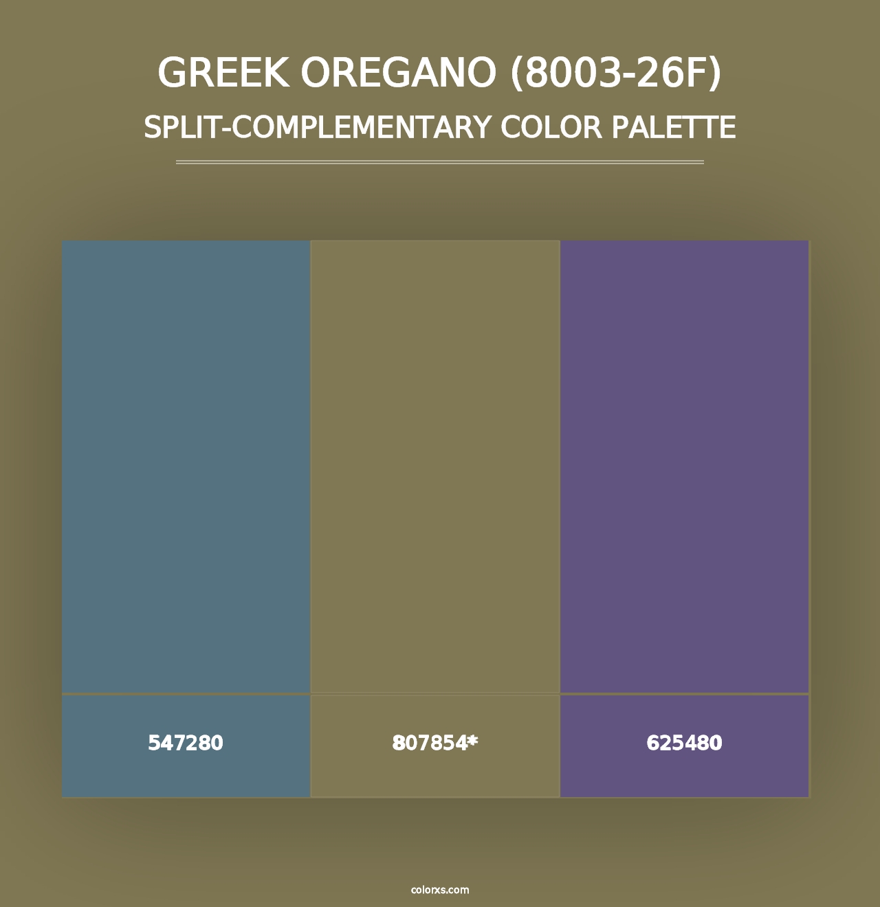 Greek Oregano (8003-26F) - Split-Complementary Color Palette