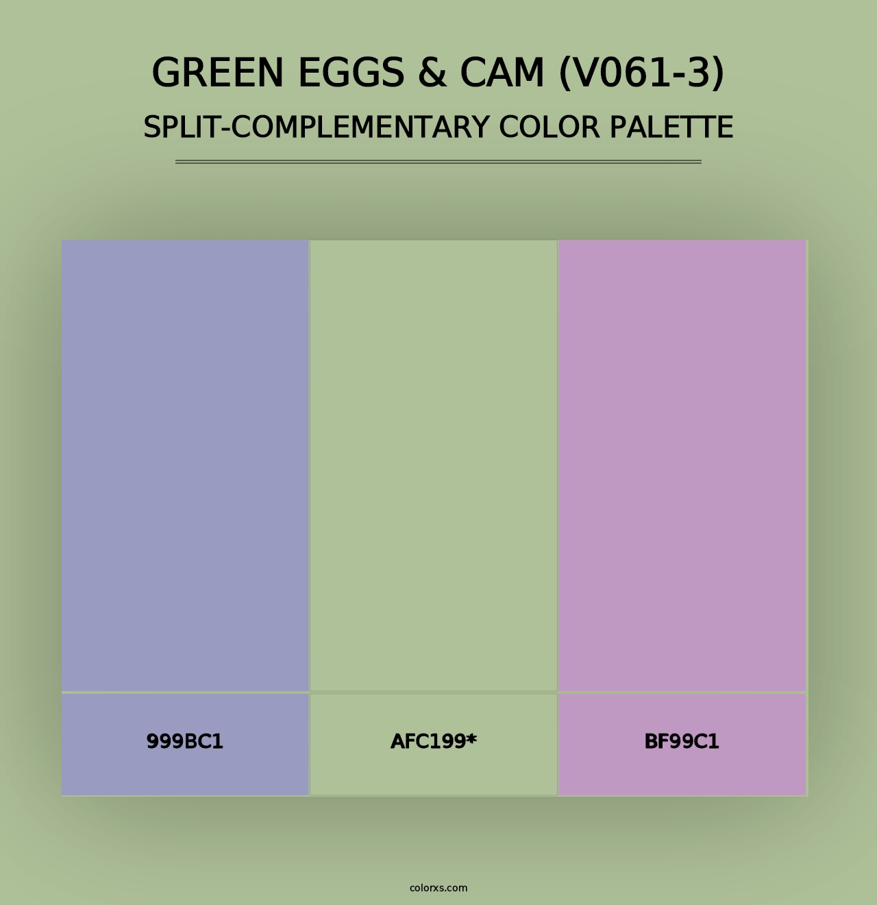 Green Eggs & Cam (V061-3) - Split-Complementary Color Palette