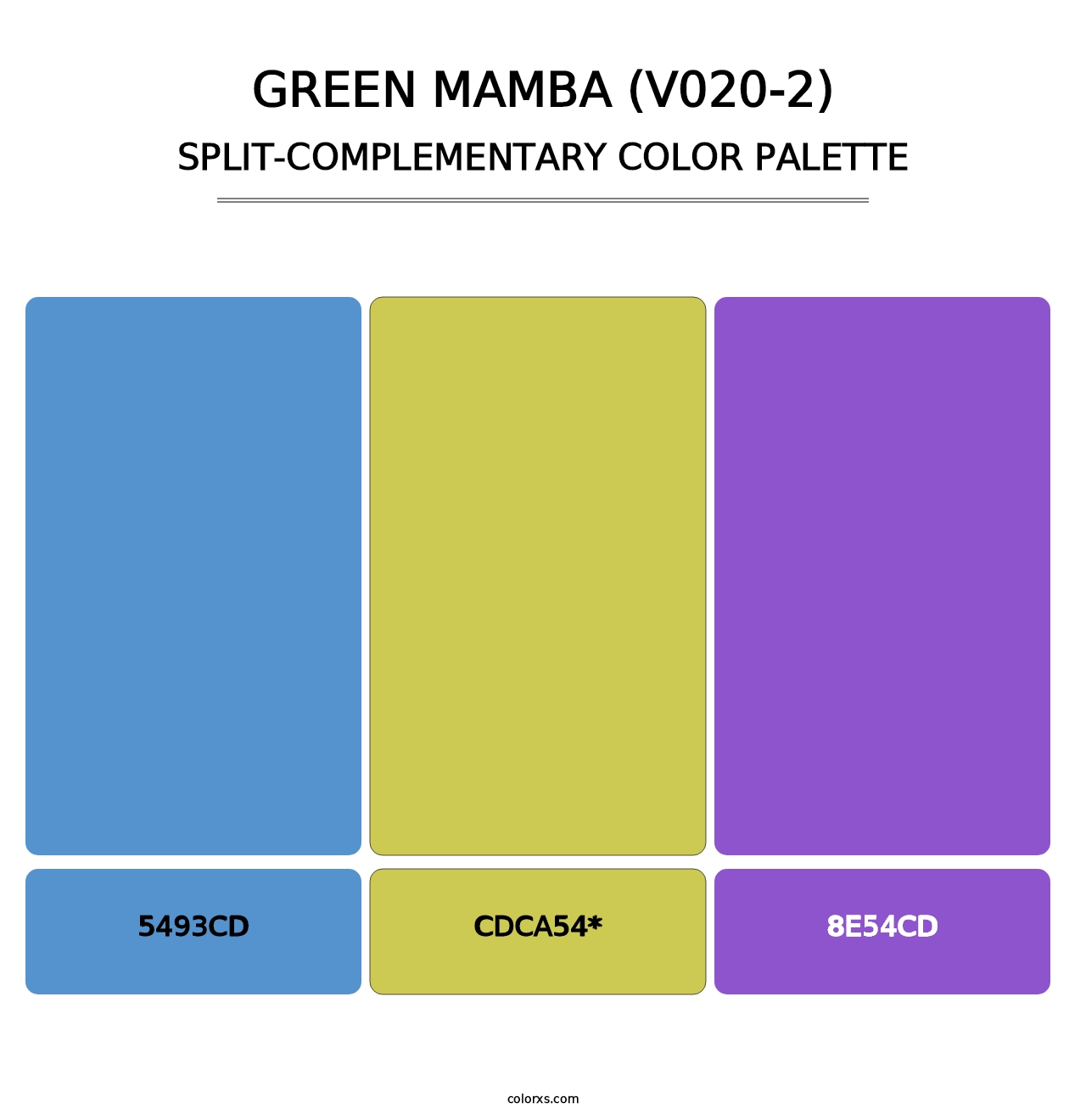 Green Mamba (V020-2) - Split-Complementary Color Palette