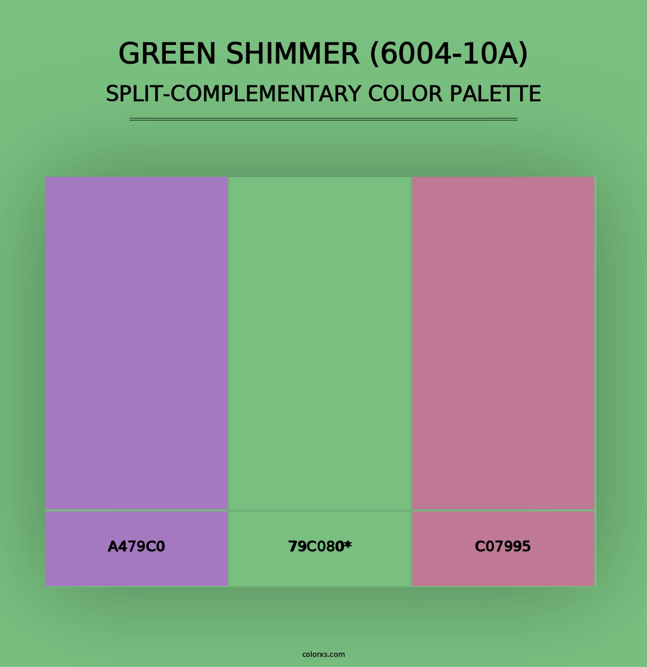 Green Shimmer (6004-10A) - Split-Complementary Color Palette