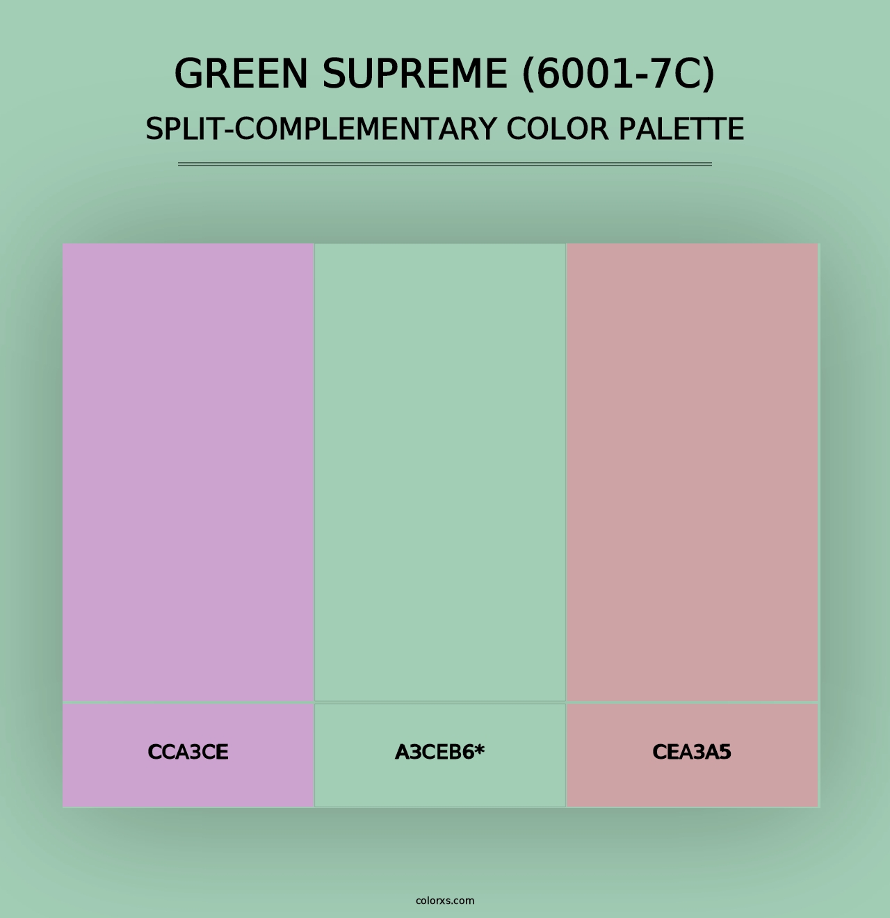 Green Supreme (6001-7C) - Split-Complementary Color Palette