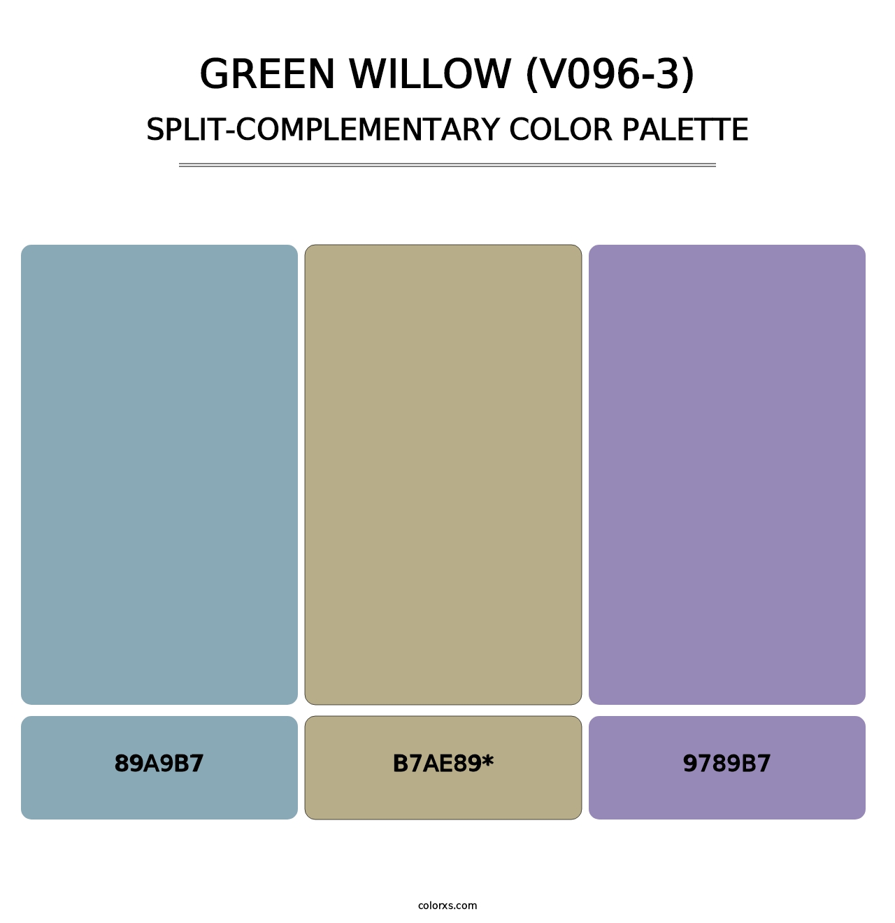 Green Willow (V096-3) - Split-Complementary Color Palette