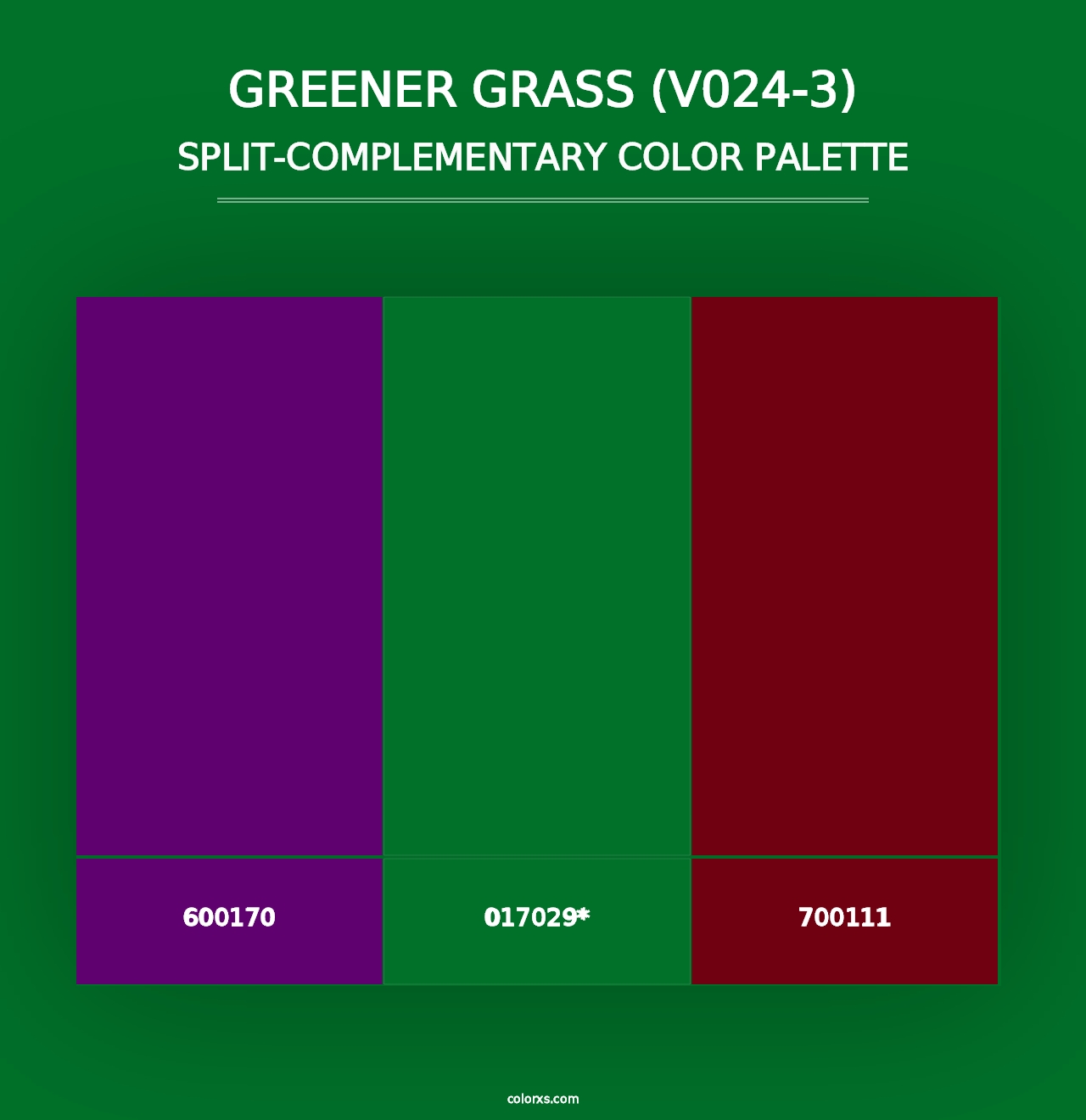 Greener Grass (V024-3) - Split-Complementary Color Palette