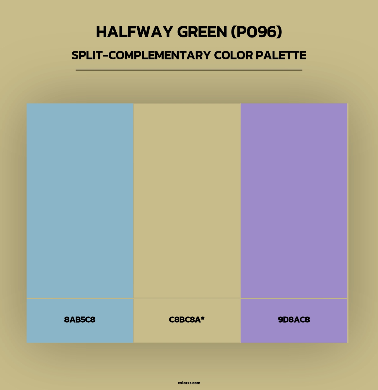 Halfway Green (P096) - Split-Complementary Color Palette