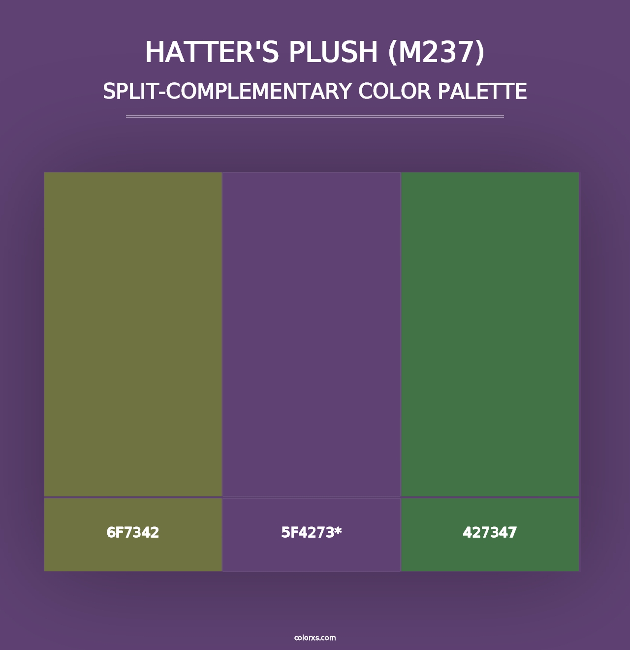 Hatter's Plush (M237) - Split-Complementary Color Palette