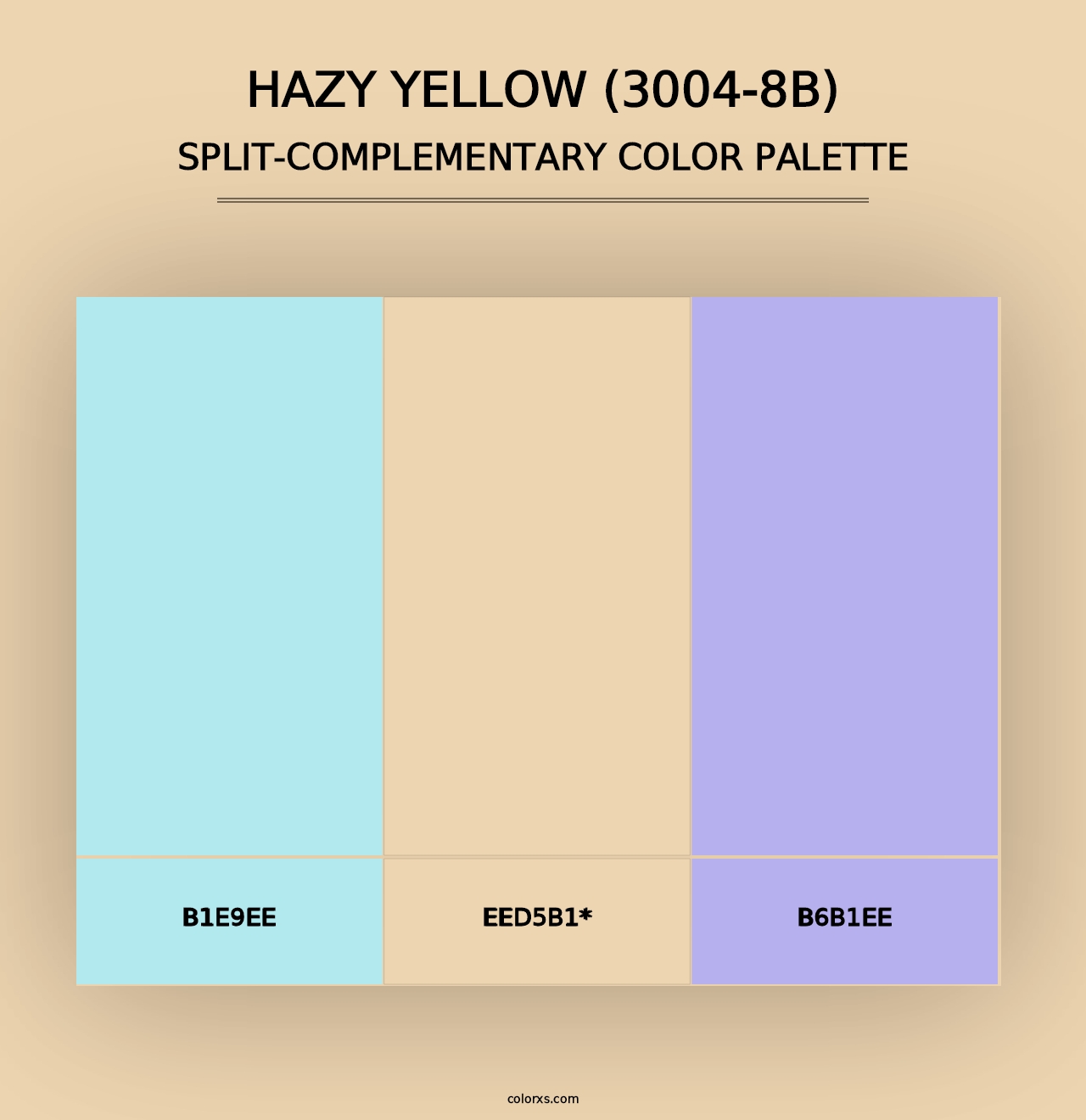 Hazy Yellow (3004-8B) - Split-Complementary Color Palette