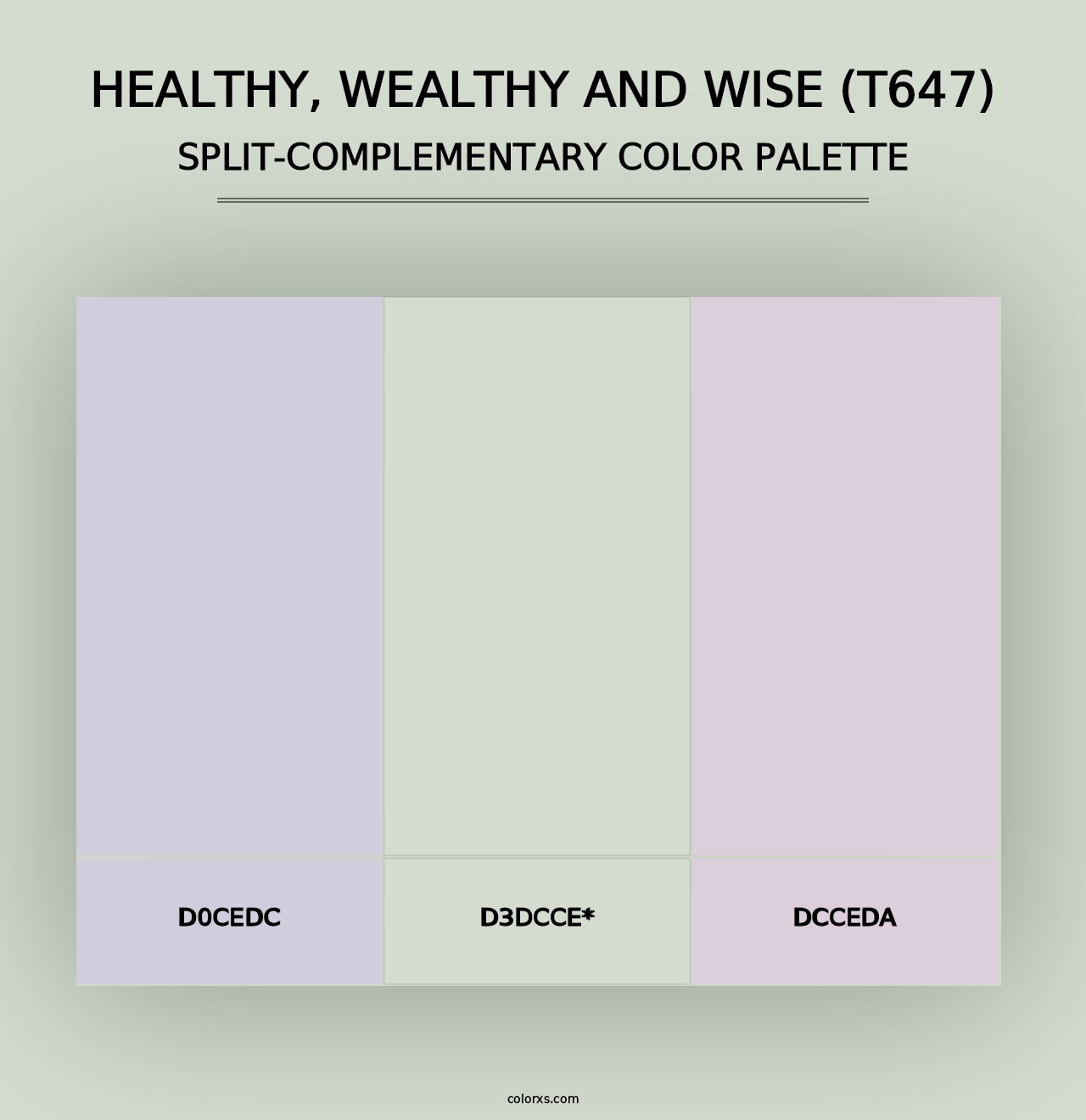 Healthy, Wealthy and Wise (T647) - Split-Complementary Color Palette