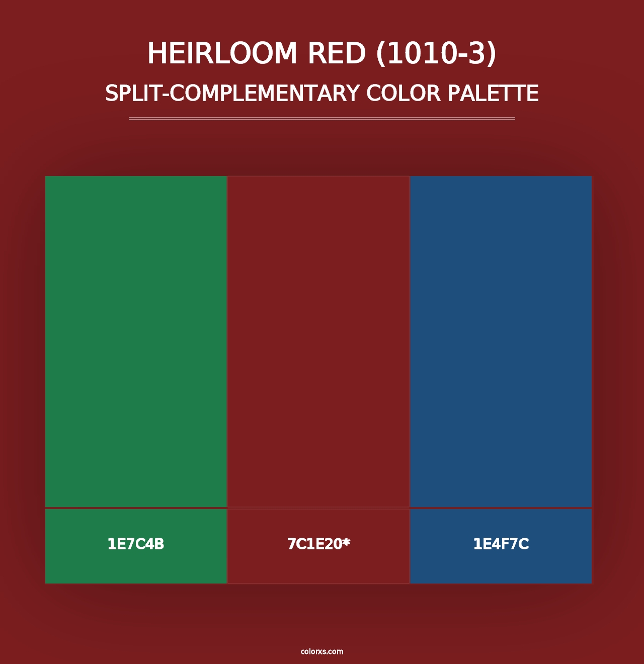 Heirloom Red (1010-3) - Split-Complementary Color Palette