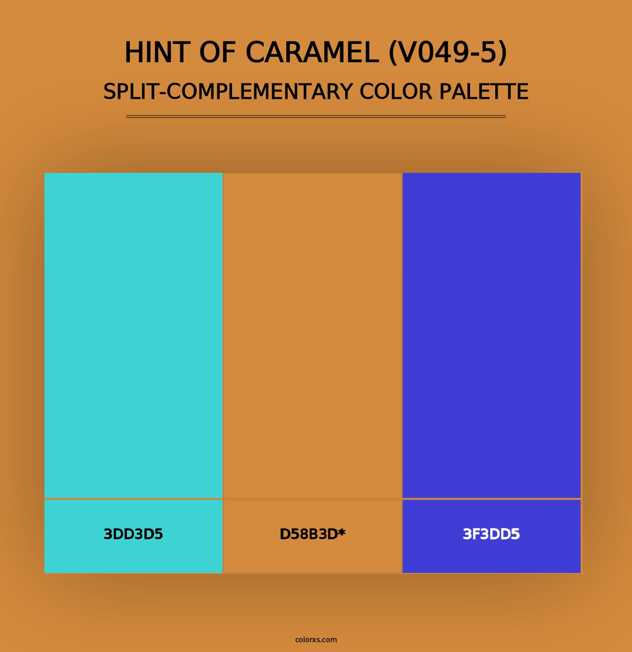 Hint of Caramel (V049-5) - Split-Complementary Color Palette