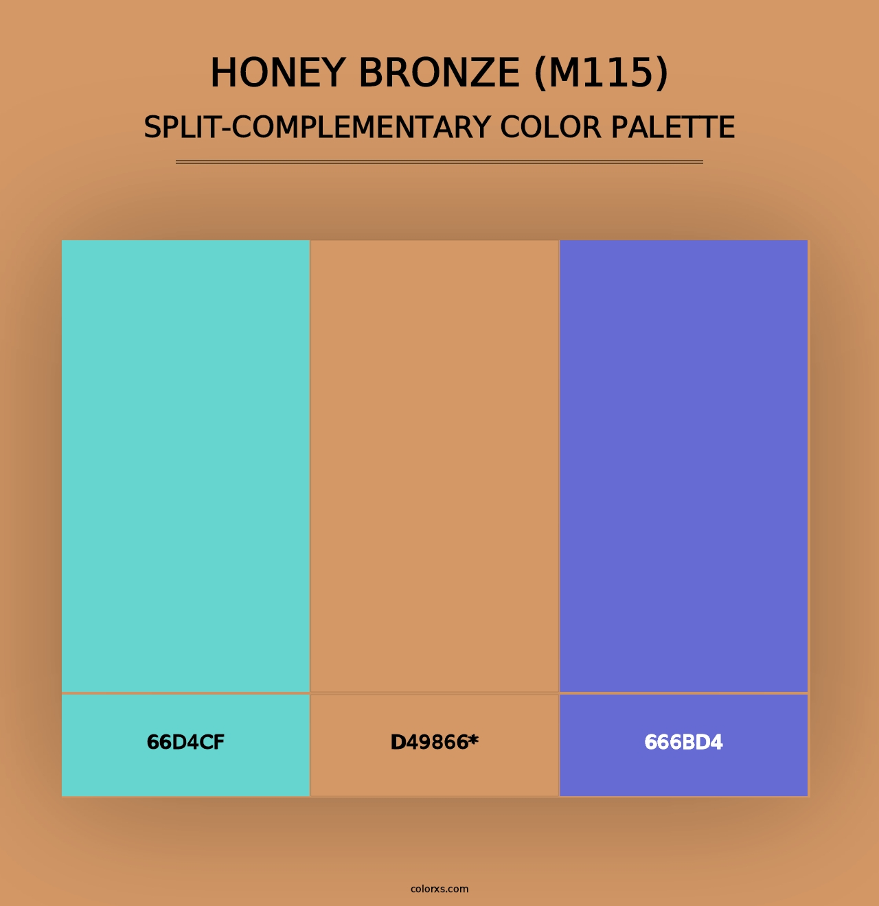 Honey Bronze (M115) - Split-Complementary Color Palette