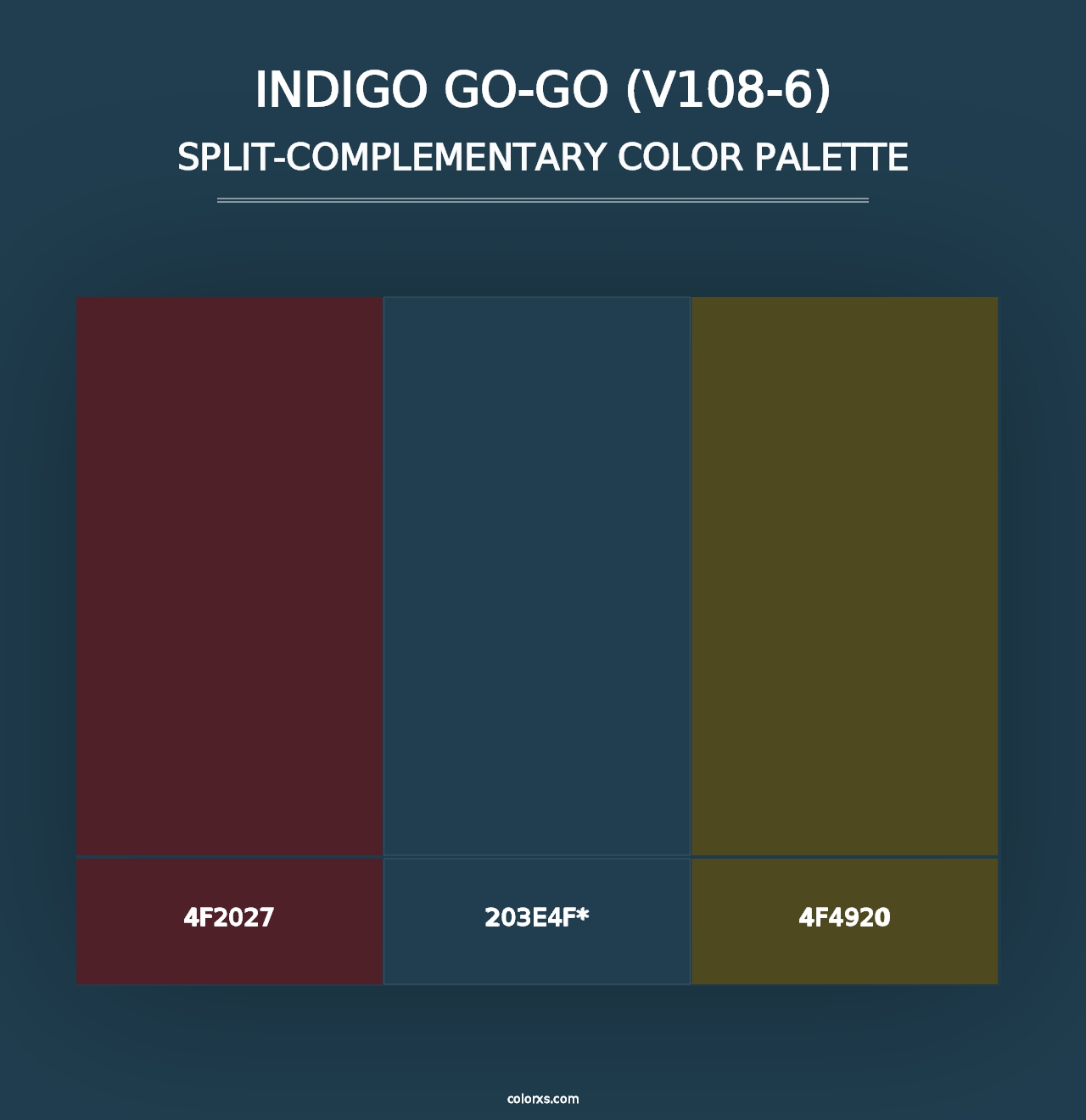 Indigo Go-Go (V108-6) - Split-Complementary Color Palette