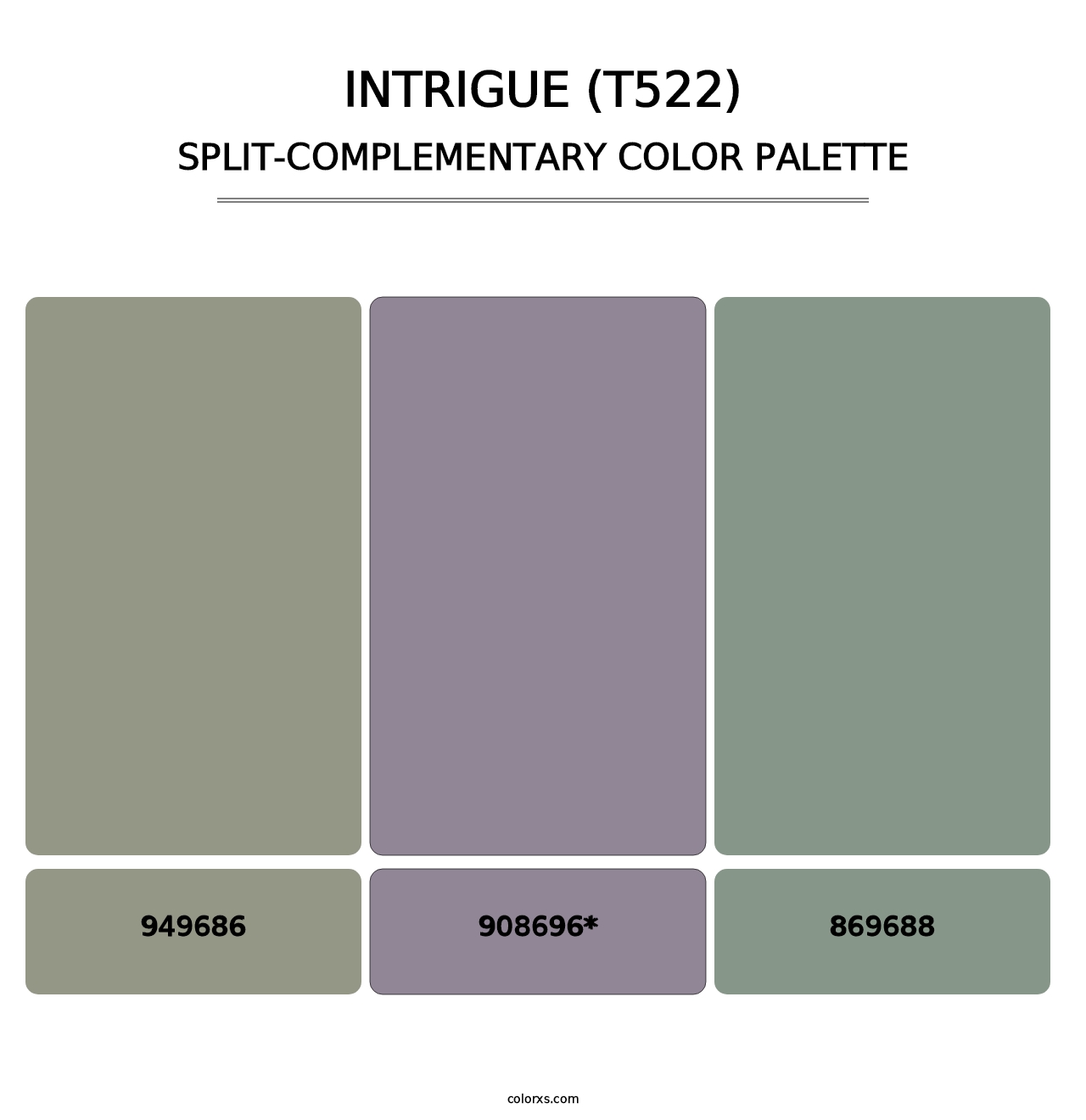 Intrigue (T522) - Split-Complementary Color Palette