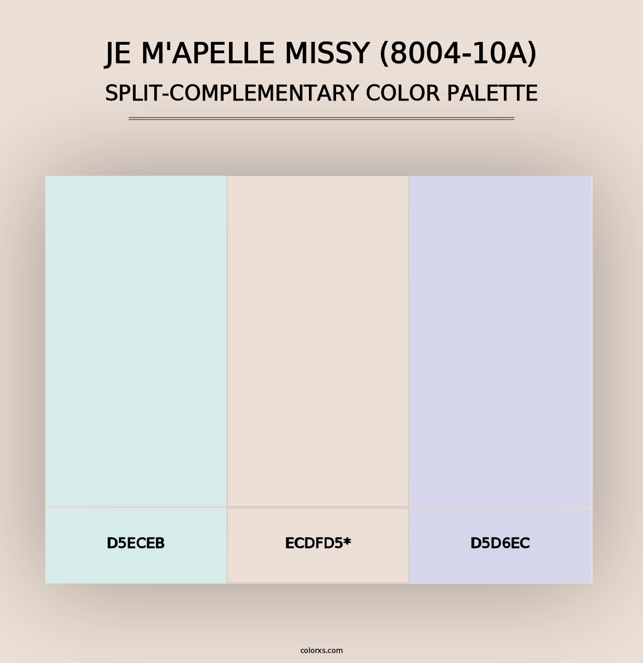 Je M'Apelle Missy (8004-10A) - Split-Complementary Color Palette