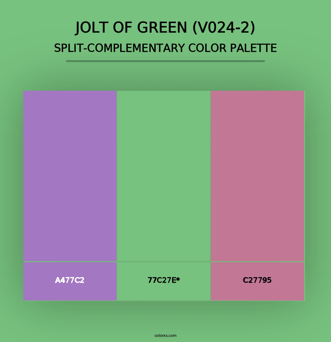 Jolt of Green (V024-2) - Split-Complementary Color Palette