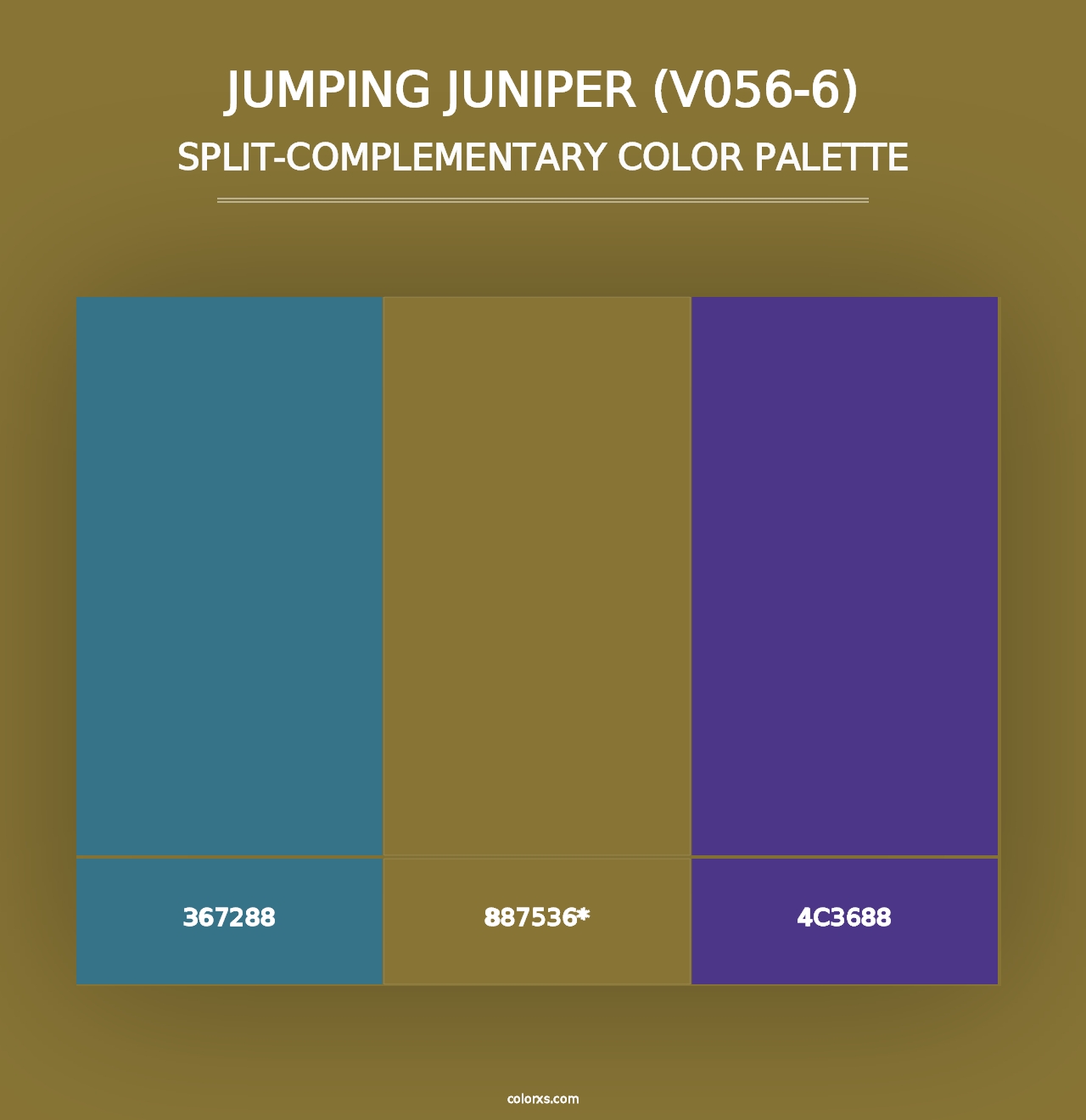 Jumping Juniper (V056-6) - Split-Complementary Color Palette