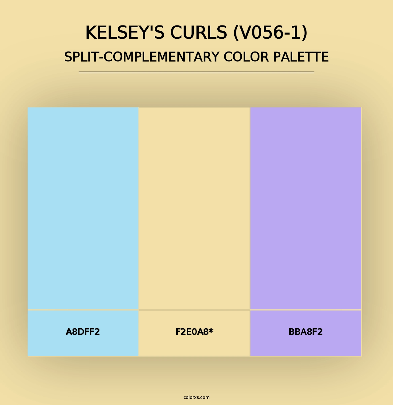 Kelsey's Curls (V056-1) - Split-Complementary Color Palette