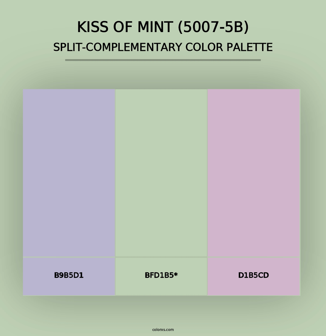 Kiss of Mint (5007-5B) - Split-Complementary Color Palette