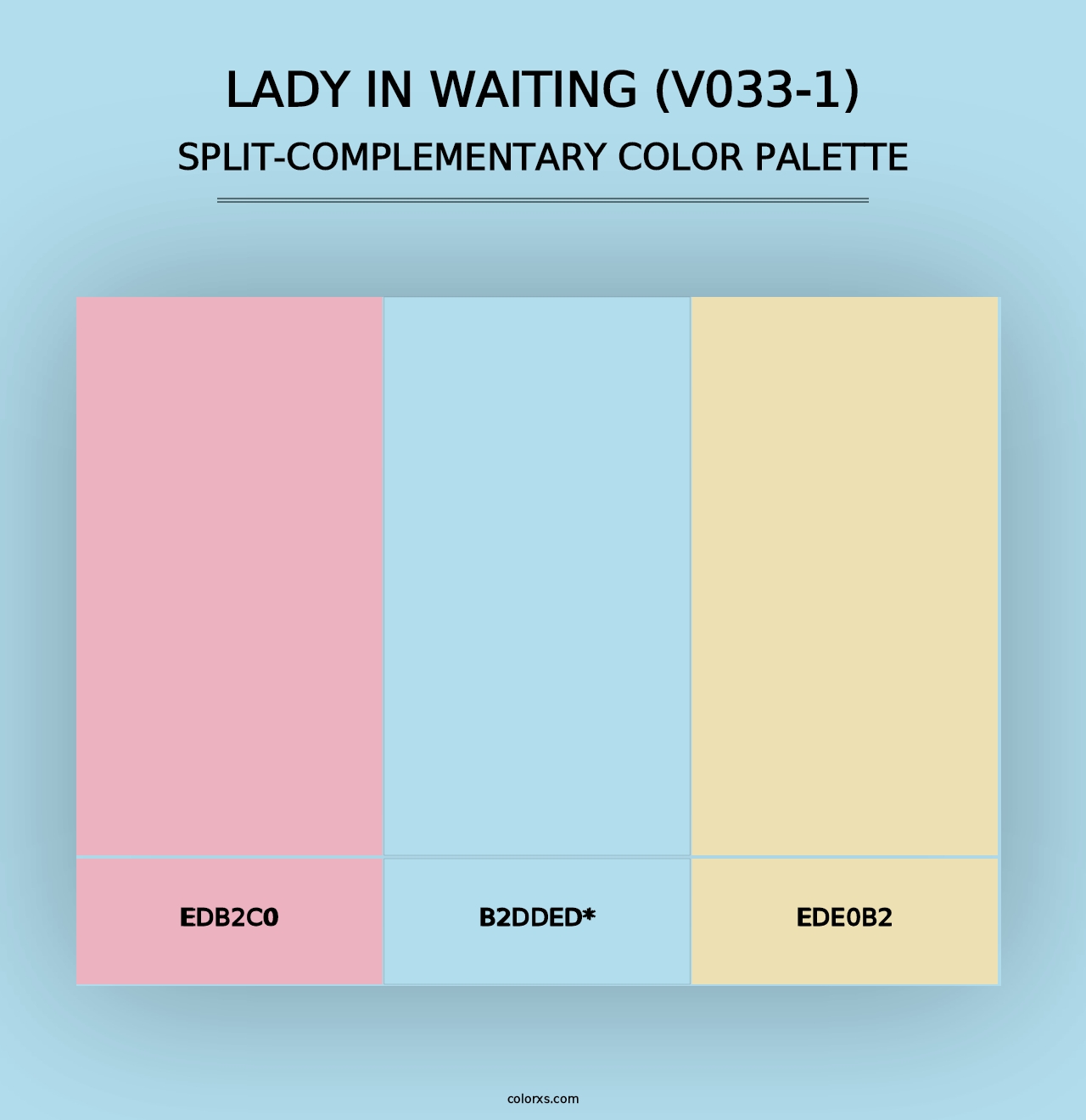 Lady in Waiting (V033-1) - Split-Complementary Color Palette