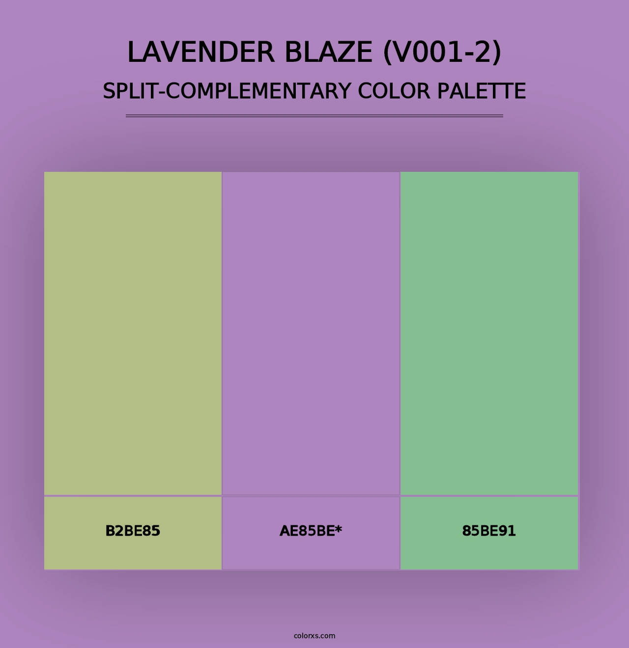 Lavender Blaze (V001-2) - Split-Complementary Color Palette