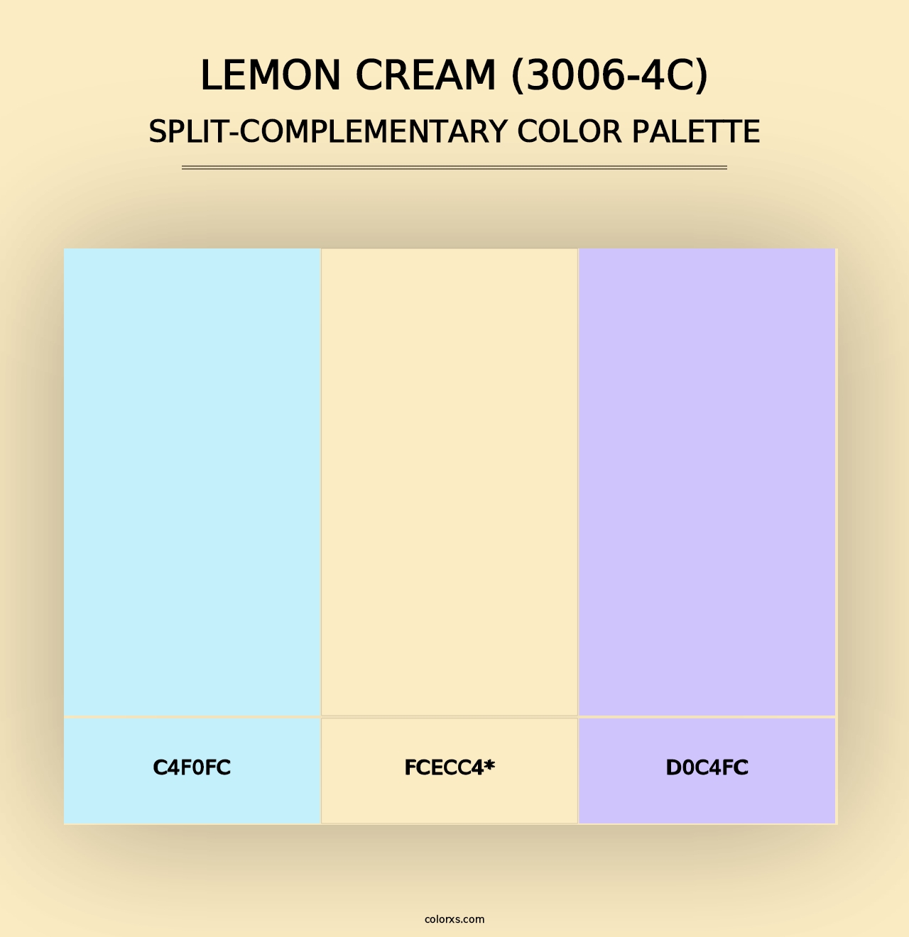 Lemon Cream (3006-4C) - Split-Complementary Color Palette