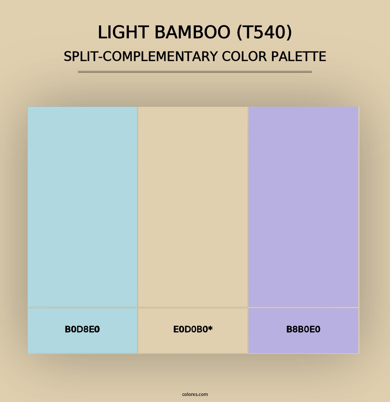 Light Bamboo (T540) - Split-Complementary Color Palette