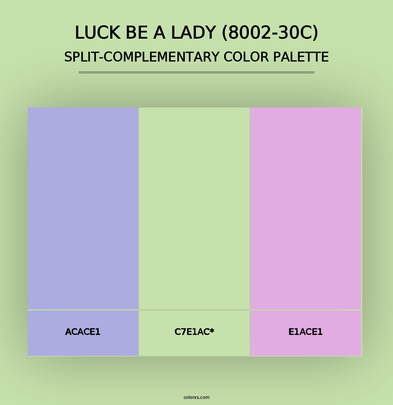 Luck Be a Lady (8002-30C) - Split-Complementary Color Palette