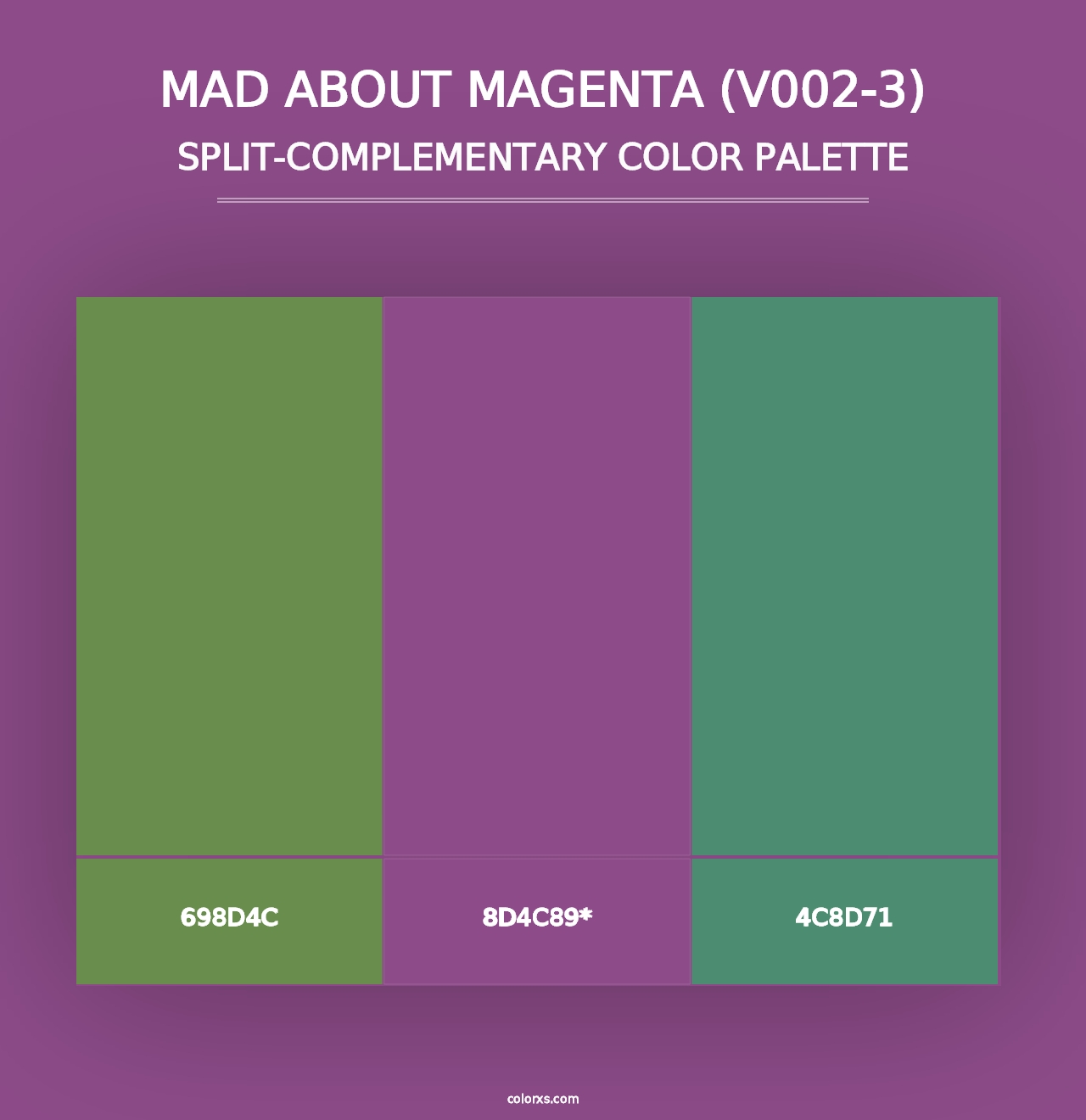 Mad about Magenta (V002-3) - Split-Complementary Color Palette