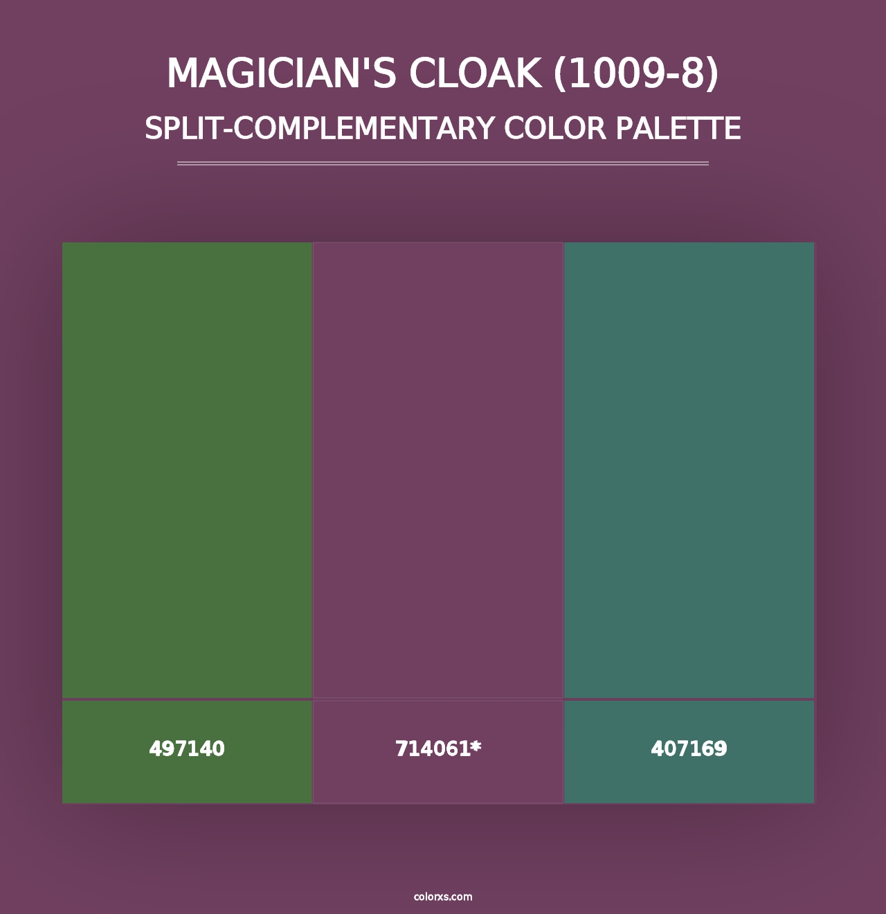 Magician's Cloak (1009-8) - Split-Complementary Color Palette