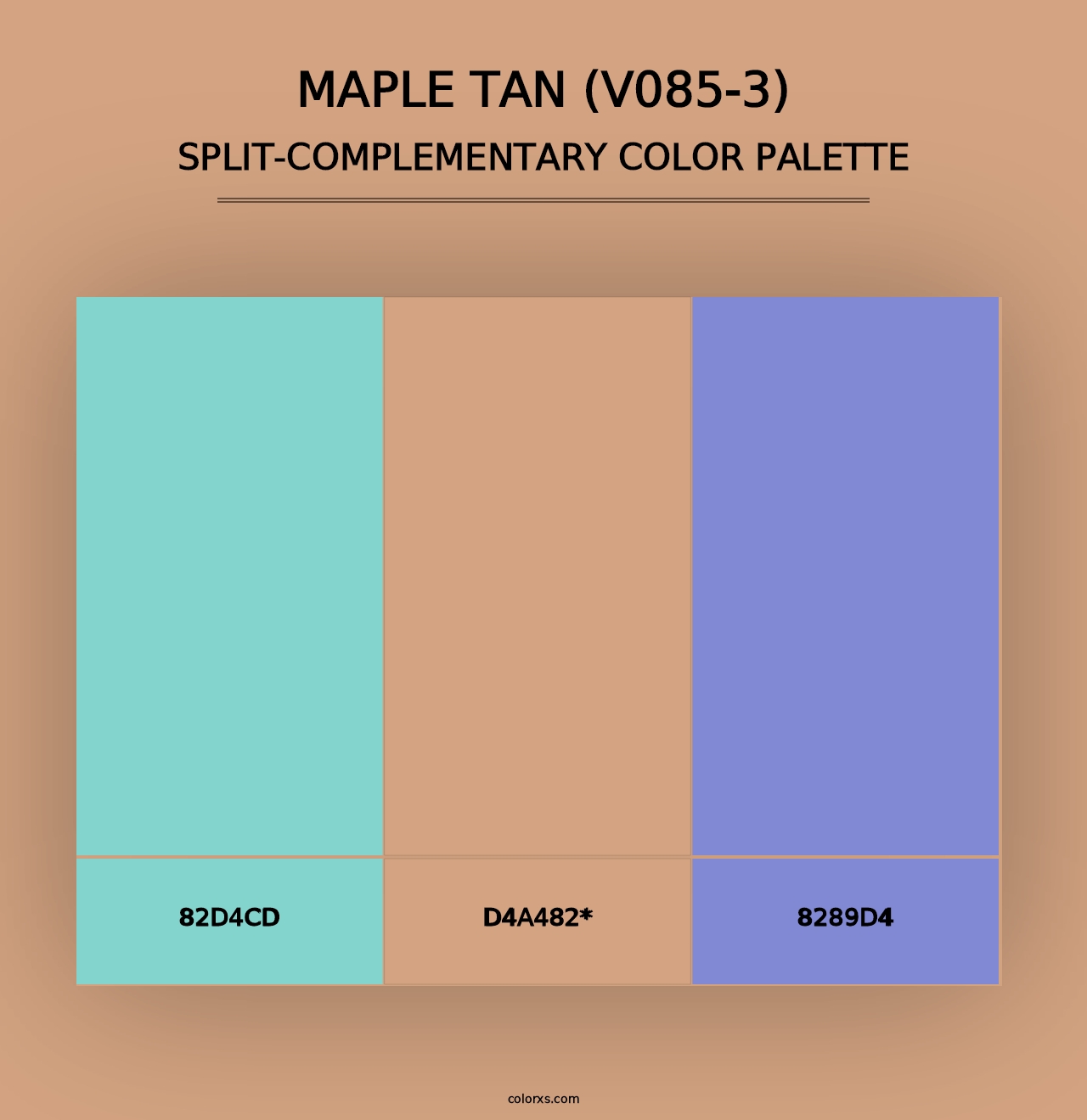 Maple Tan (V085-3) - Split-Complementary Color Palette