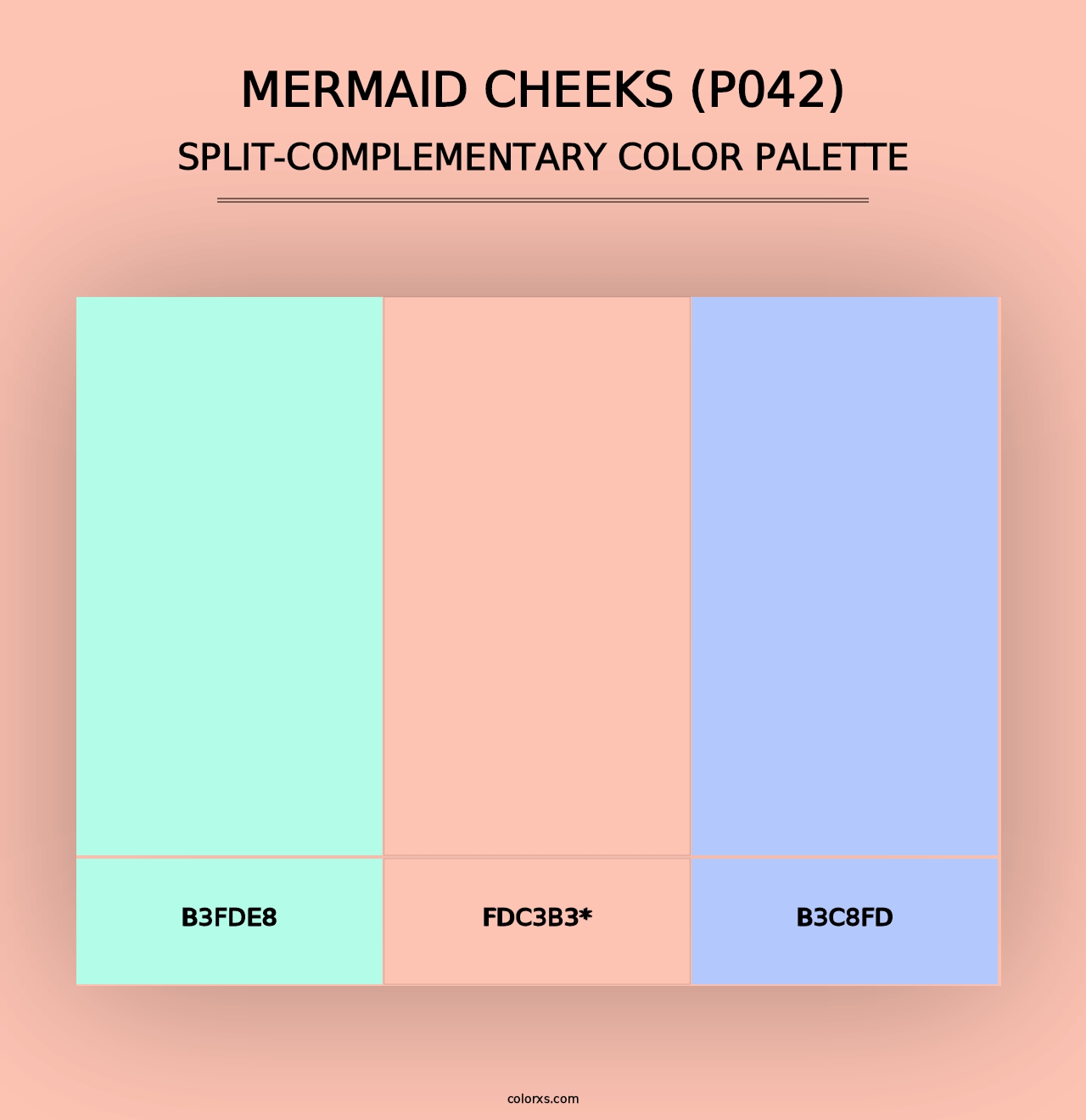 Mermaid Cheeks (P042) - Split-Complementary Color Palette