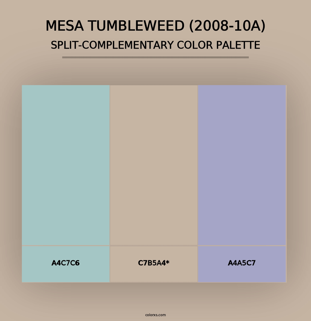 Mesa Tumbleweed (2008-10A) - Split-Complementary Color Palette