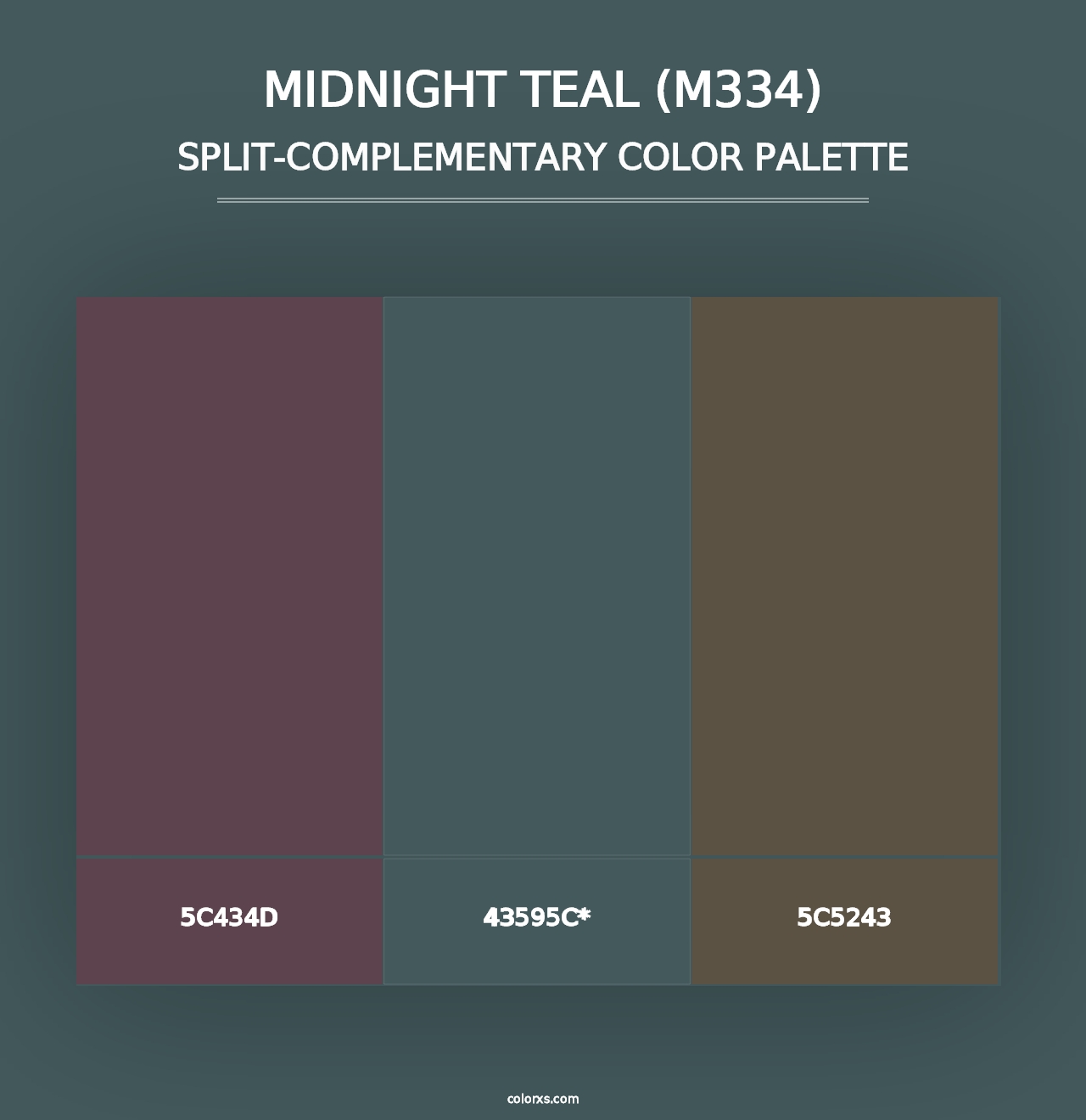 Midnight Teal (M334) - Split-Complementary Color Palette