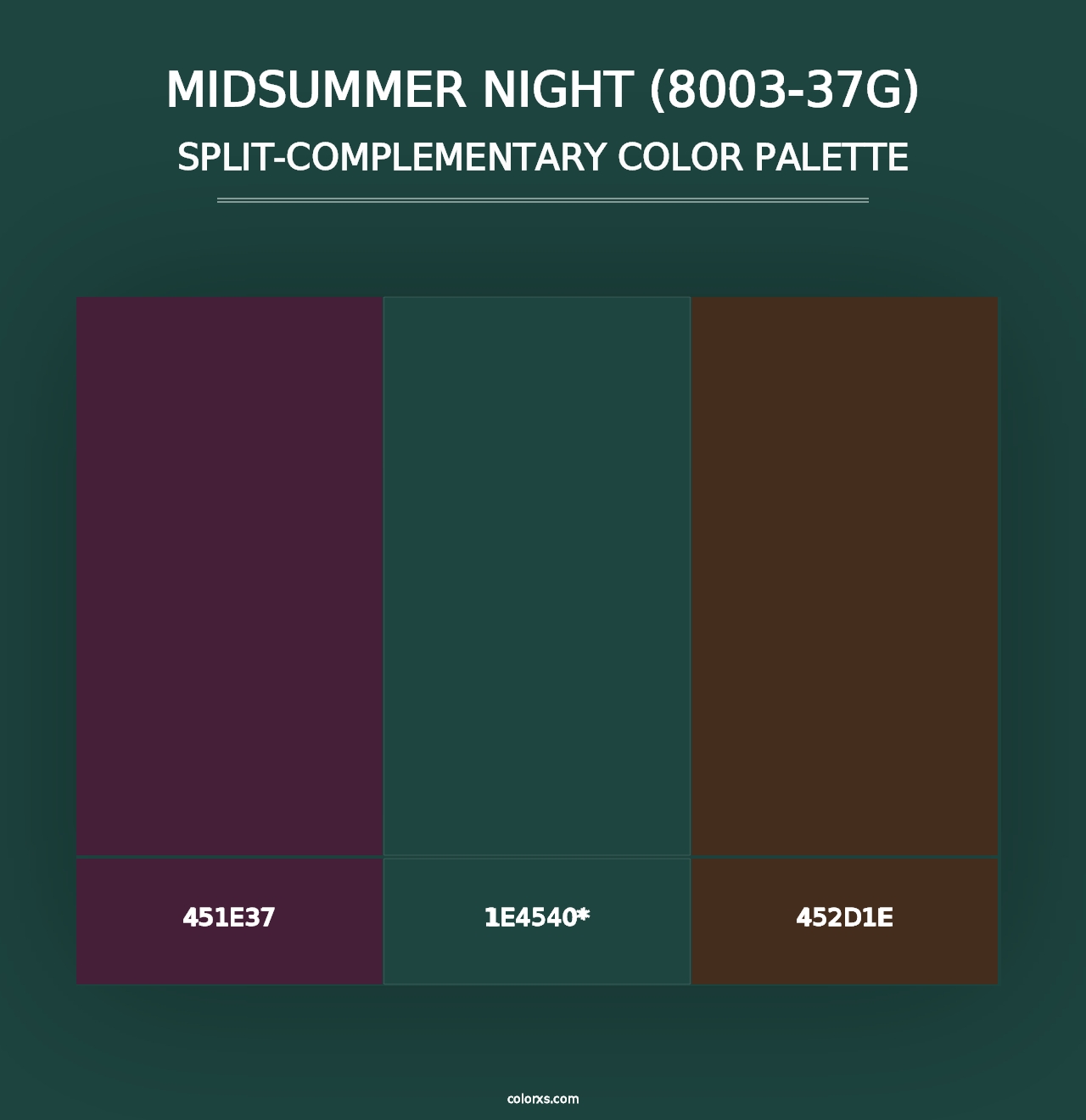 Midsummer Night (8003-37G) - Split-Complementary Color Palette