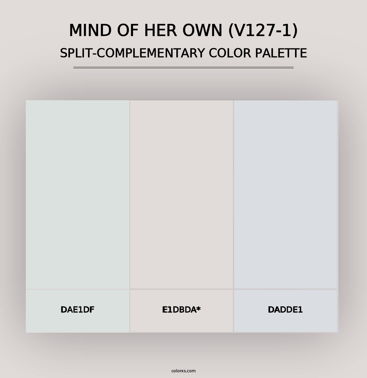 Mind of Her Own (V127-1) - Split-Complementary Color Palette