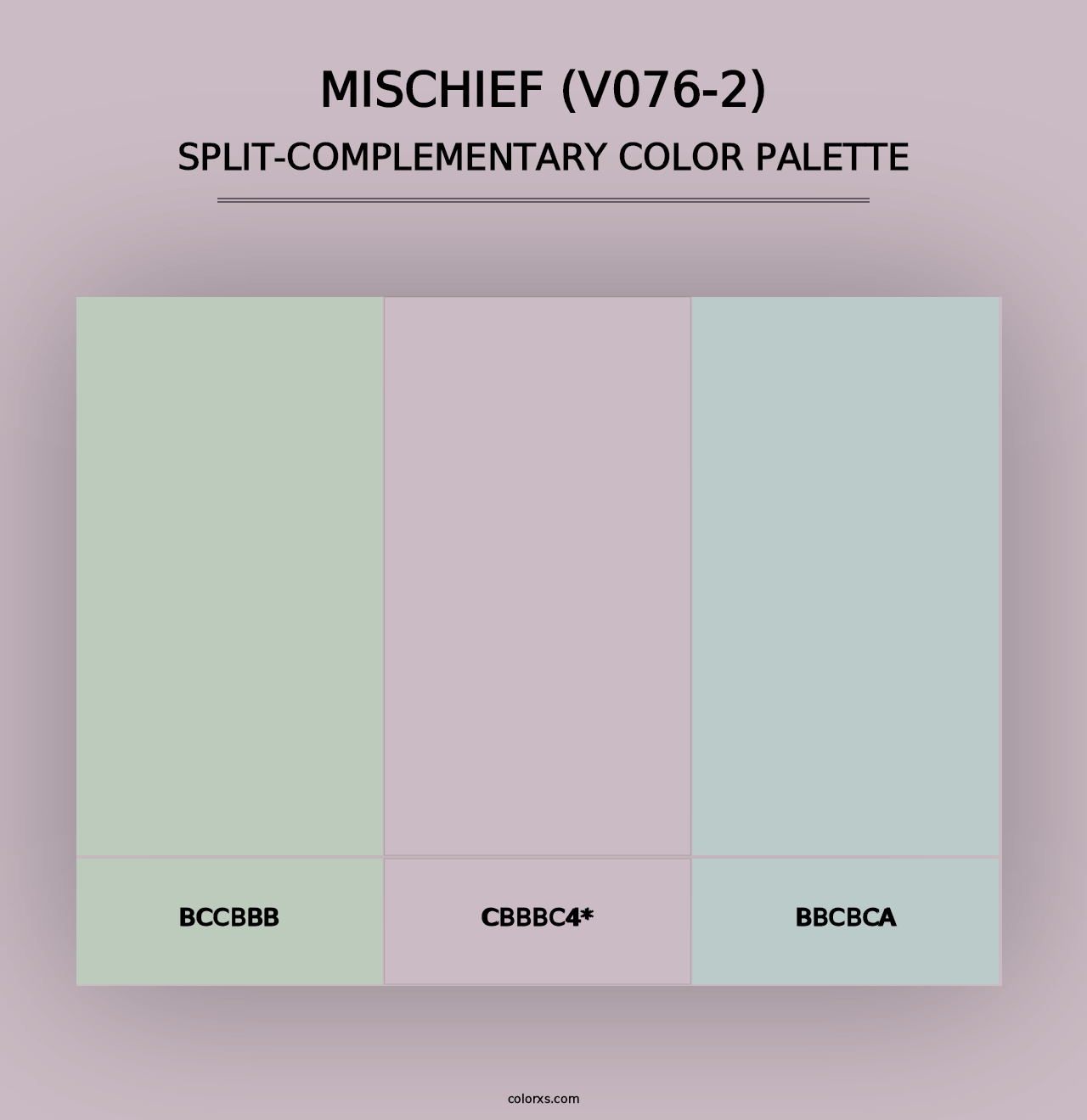 Mischief (V076-2) - Split-Complementary Color Palette