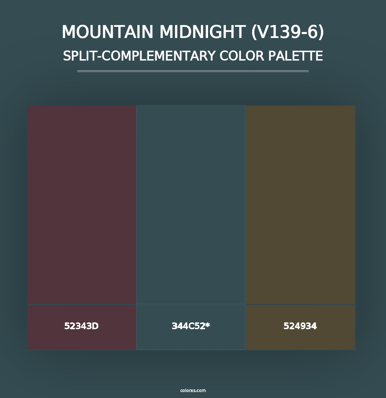 Mountain Midnight (V139-6) - Split-Complementary Color Palette