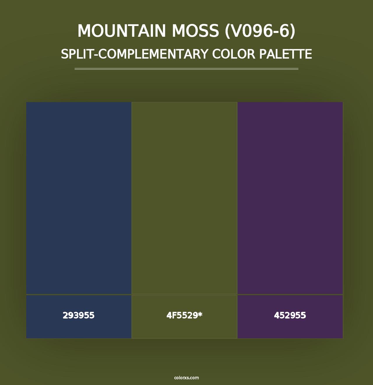 Mountain Moss (V096-6) - Split-Complementary Color Palette