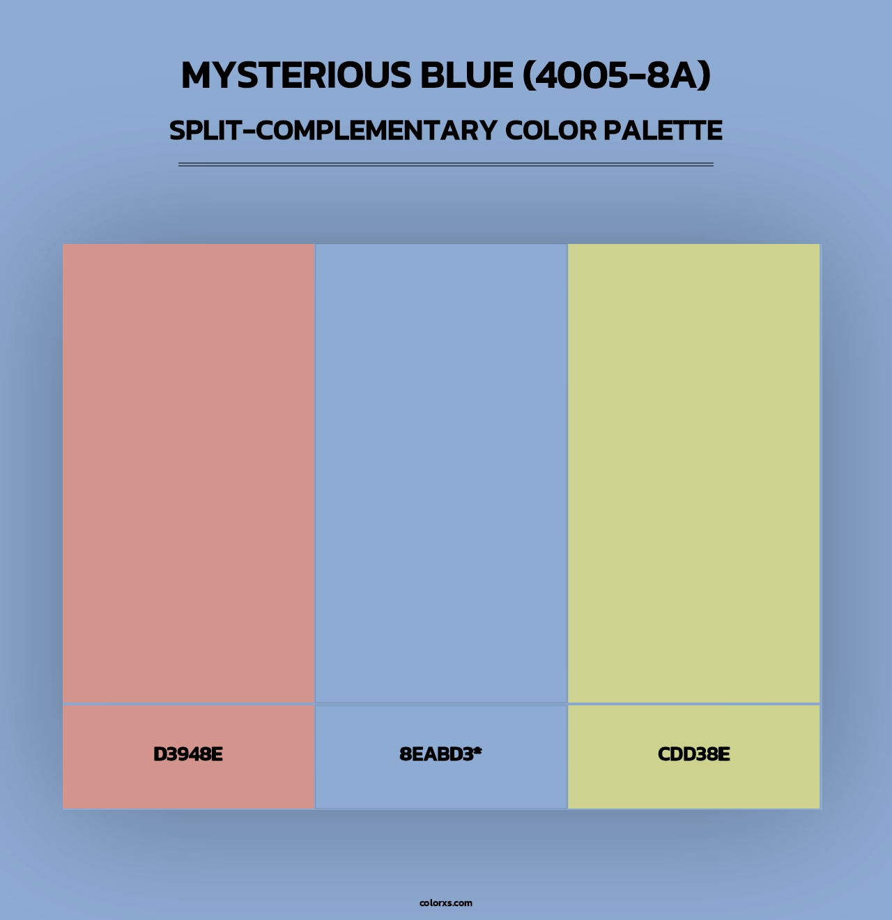 Mysterious Blue (4005-8A) - Split-Complementary Color Palette