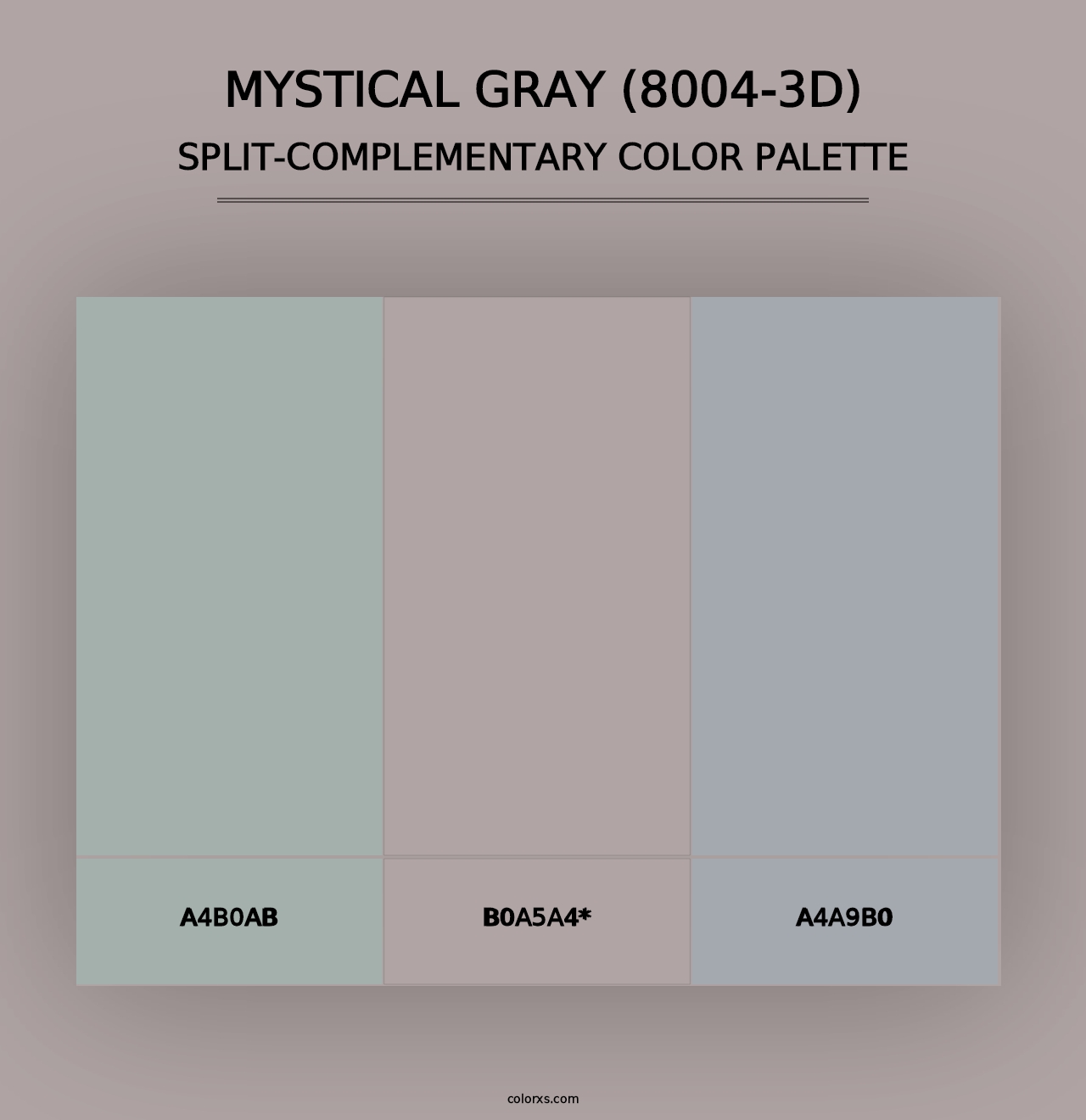 Mystical Gray (8004-3D) - Split-Complementary Color Palette