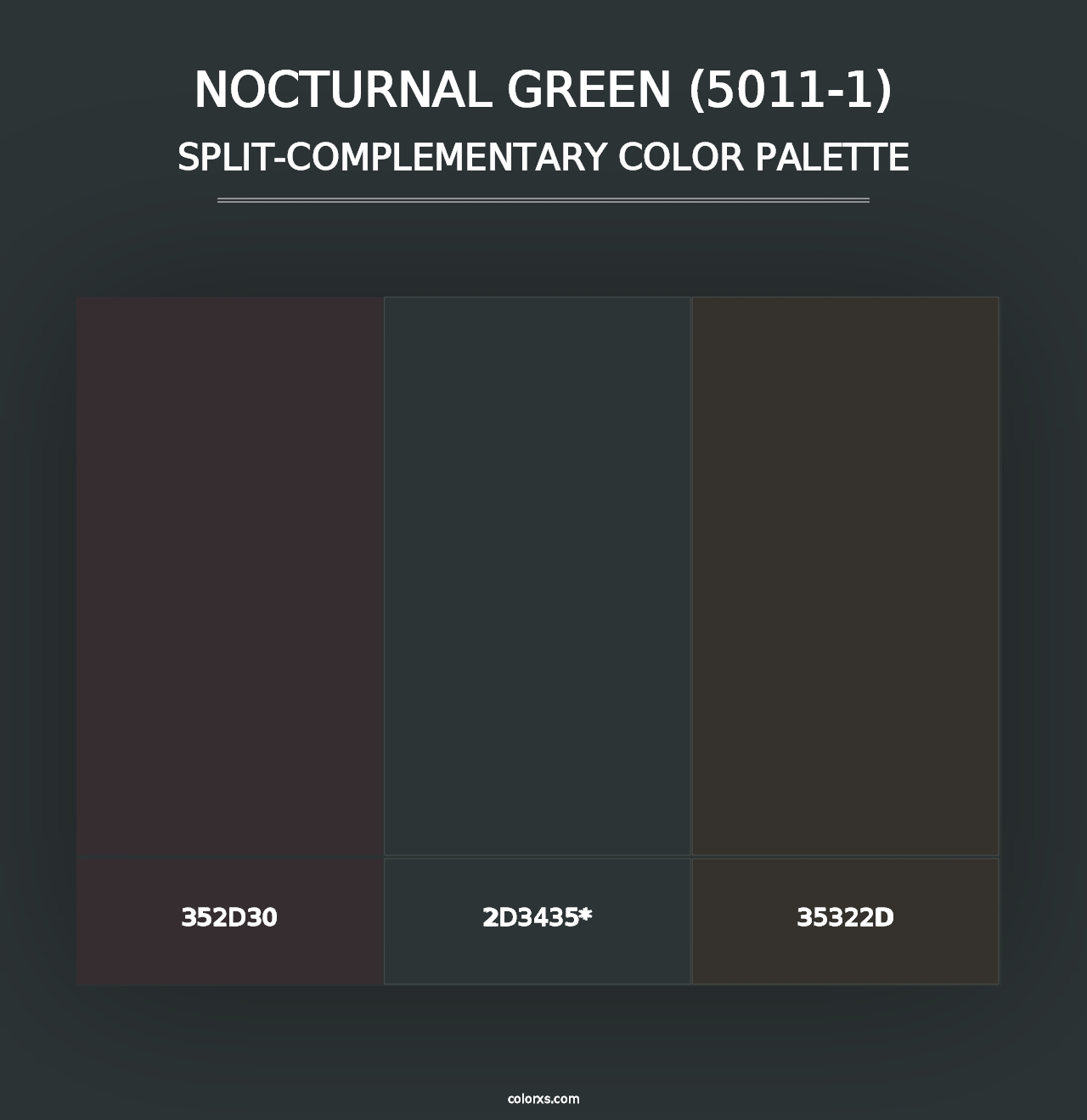 Nocturnal Green (5011-1) - Split-Complementary Color Palette