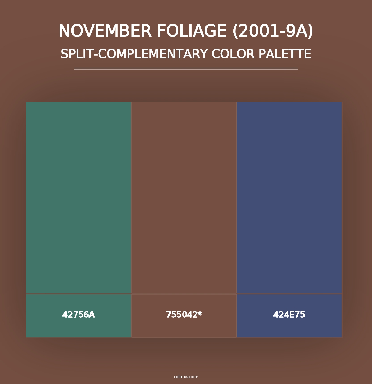 November Foliage (2001-9A) - Split-Complementary Color Palette