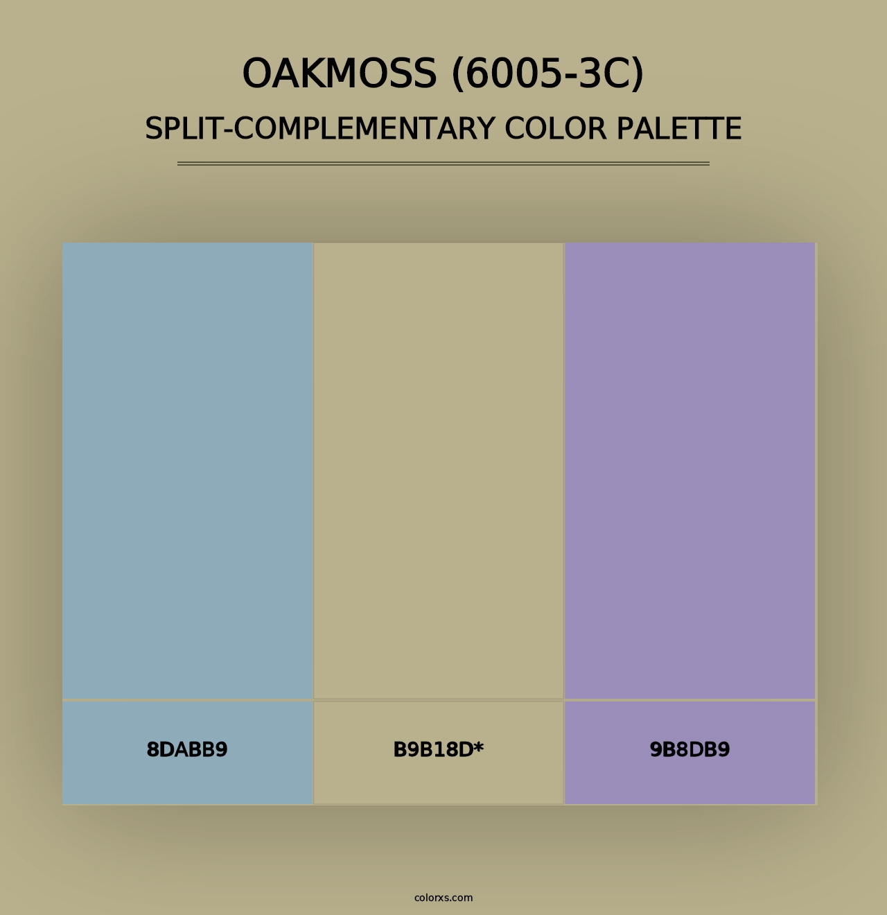 Oakmoss (6005-3C) - Split-Complementary Color Palette