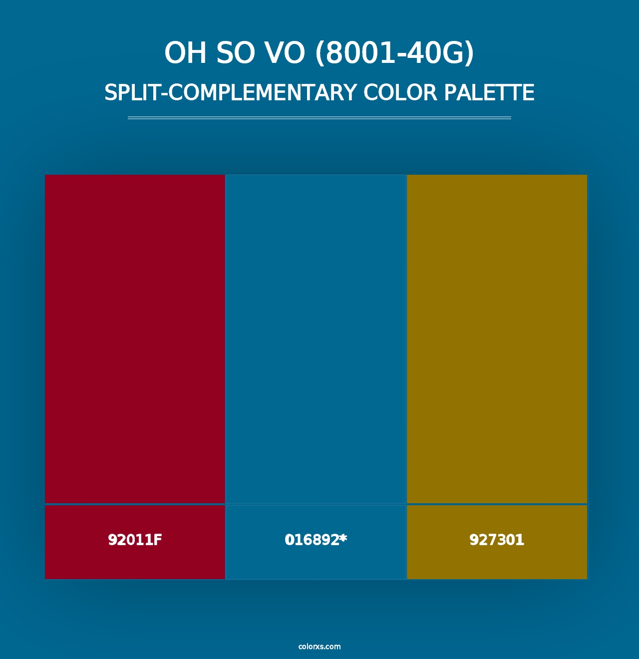 Oh So Vo (8001-40G) - Split-Complementary Color Palette