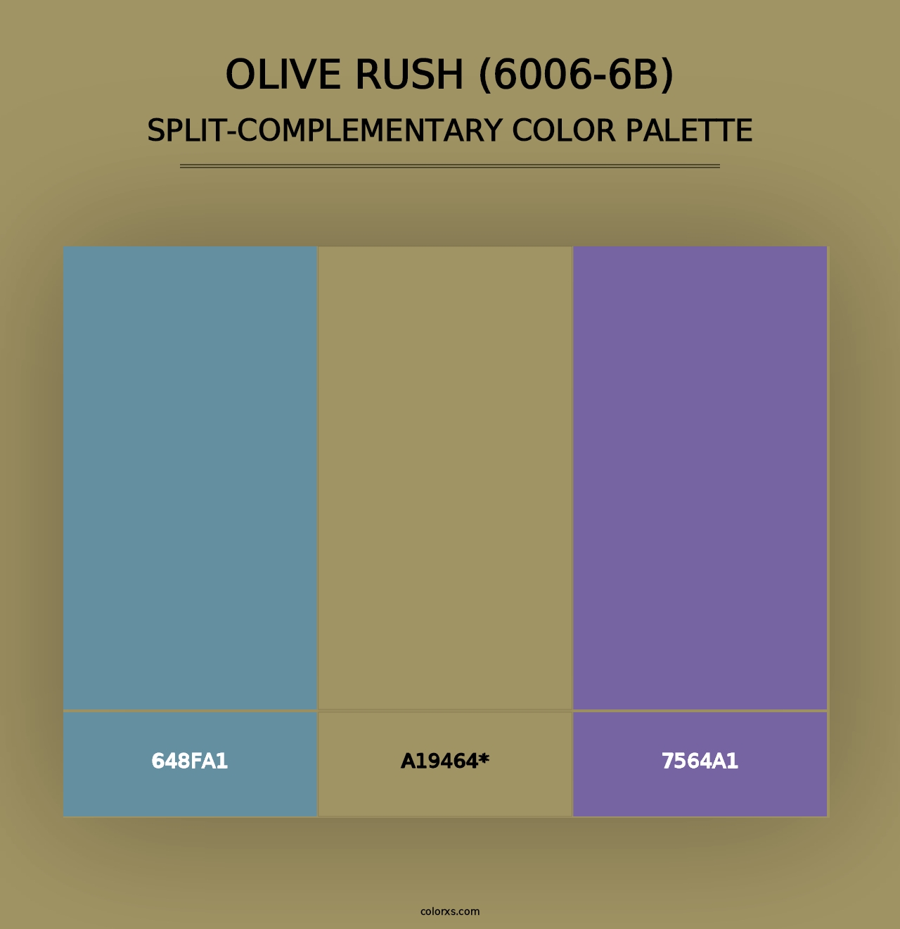 Olive Rush (6006-6B) - Split-Complementary Color Palette