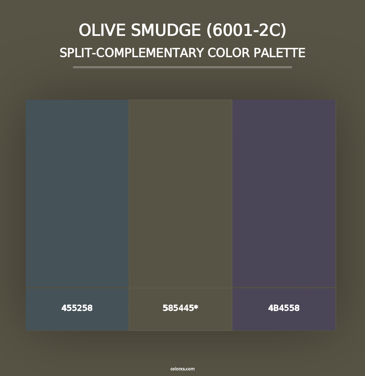 Olive Smudge (6001-2C) - Split-Complementary Color Palette