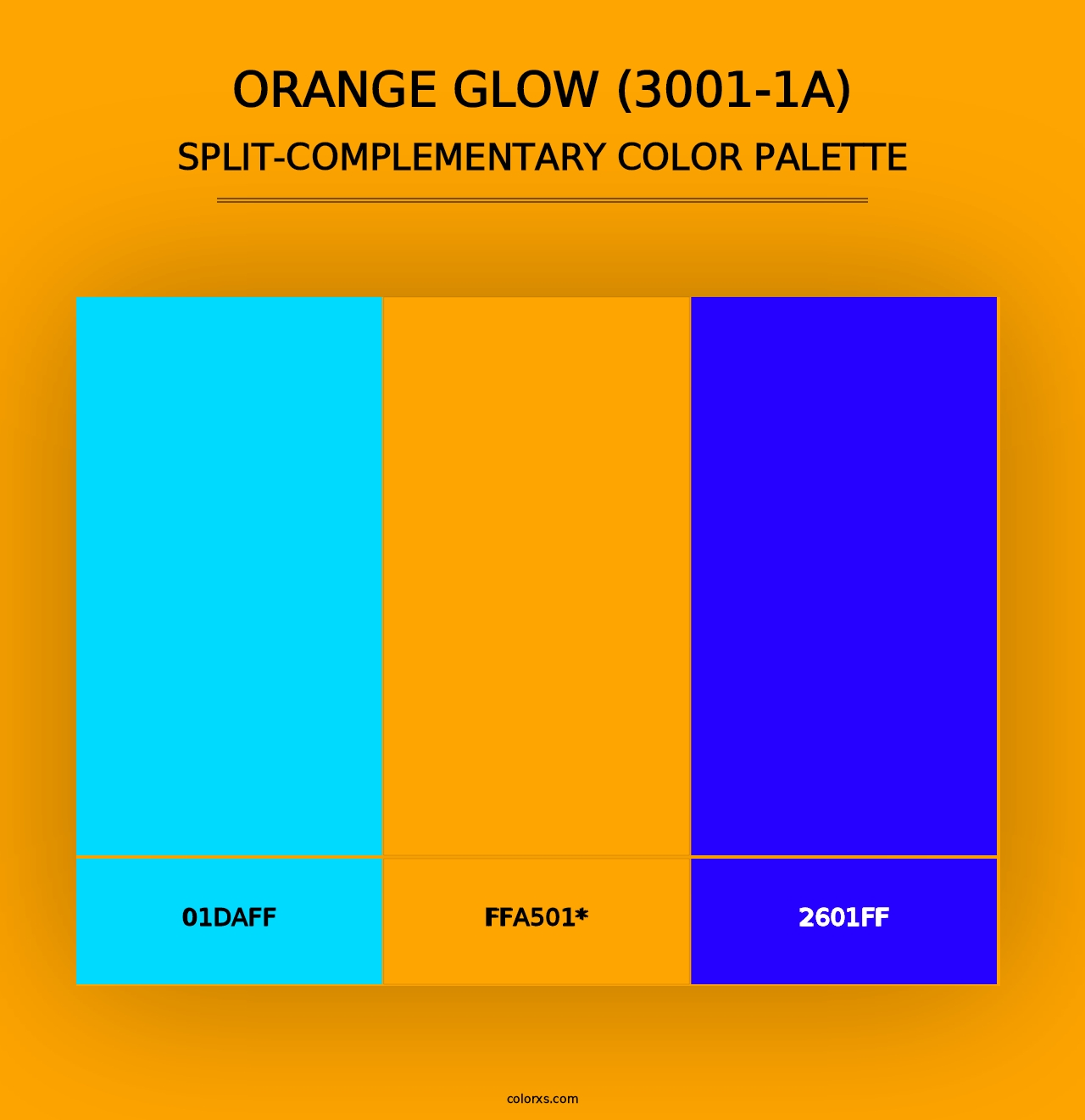 Orange Glow (3001-1A) - Split-Complementary Color Palette